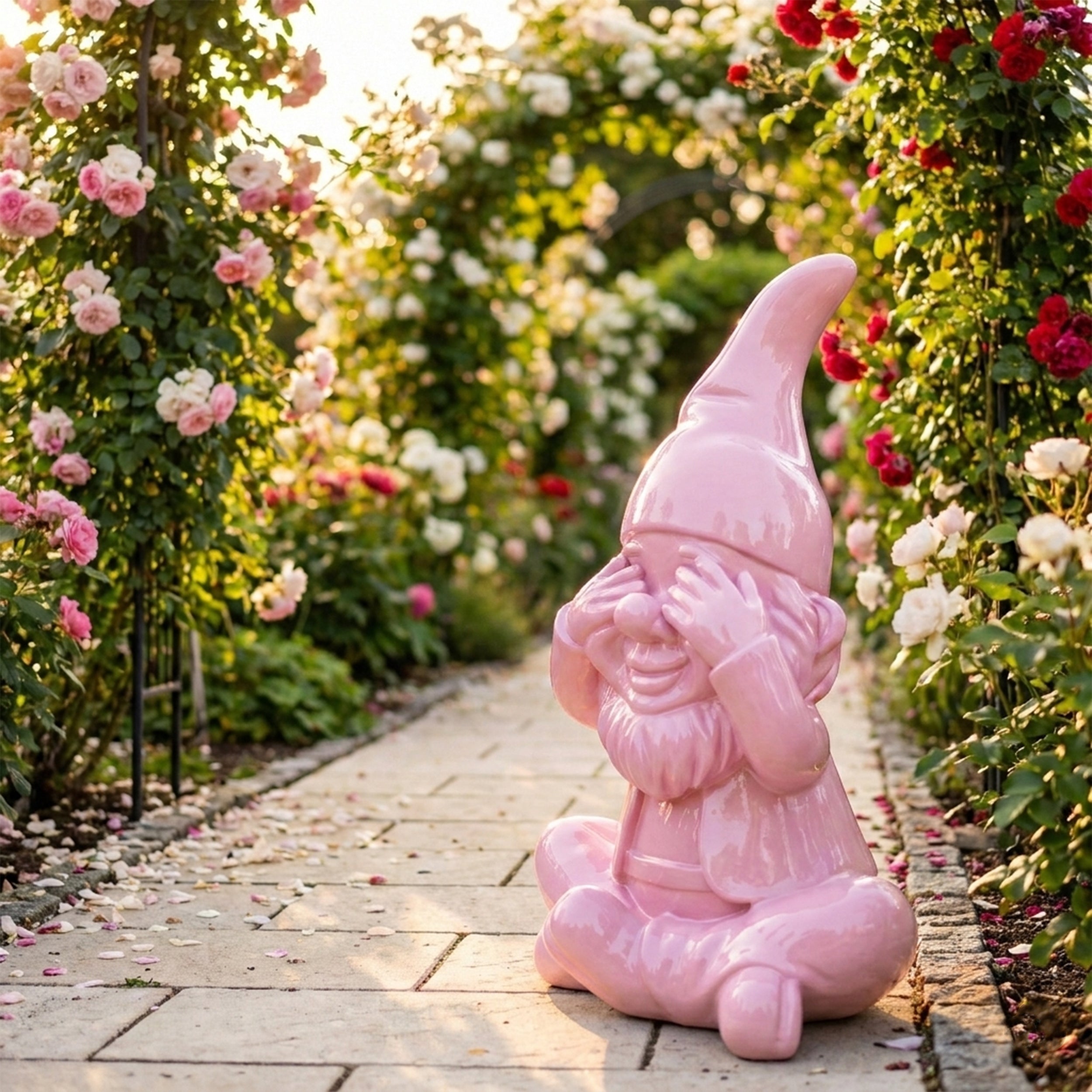 Gartenzwerg nichts sehen -GartenPoser- Zwerg Deko in Pastell Hochglanz 2 Größen 6 Farben (BlindPoser)