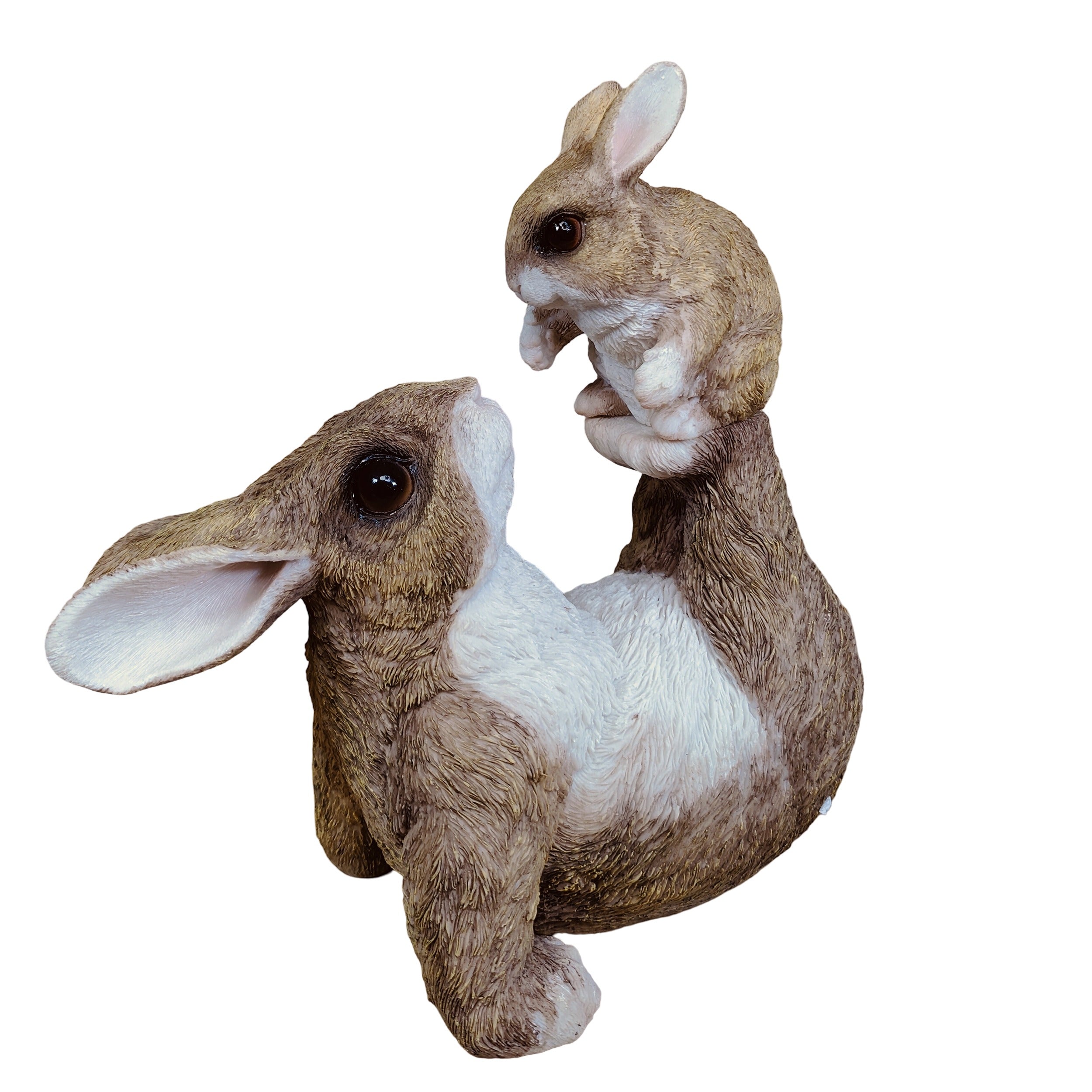 Hasenfigur mit Kind - Dekohase - Deko Osterhase und Osterhasen Figur für Ostern, Garten & Balkon