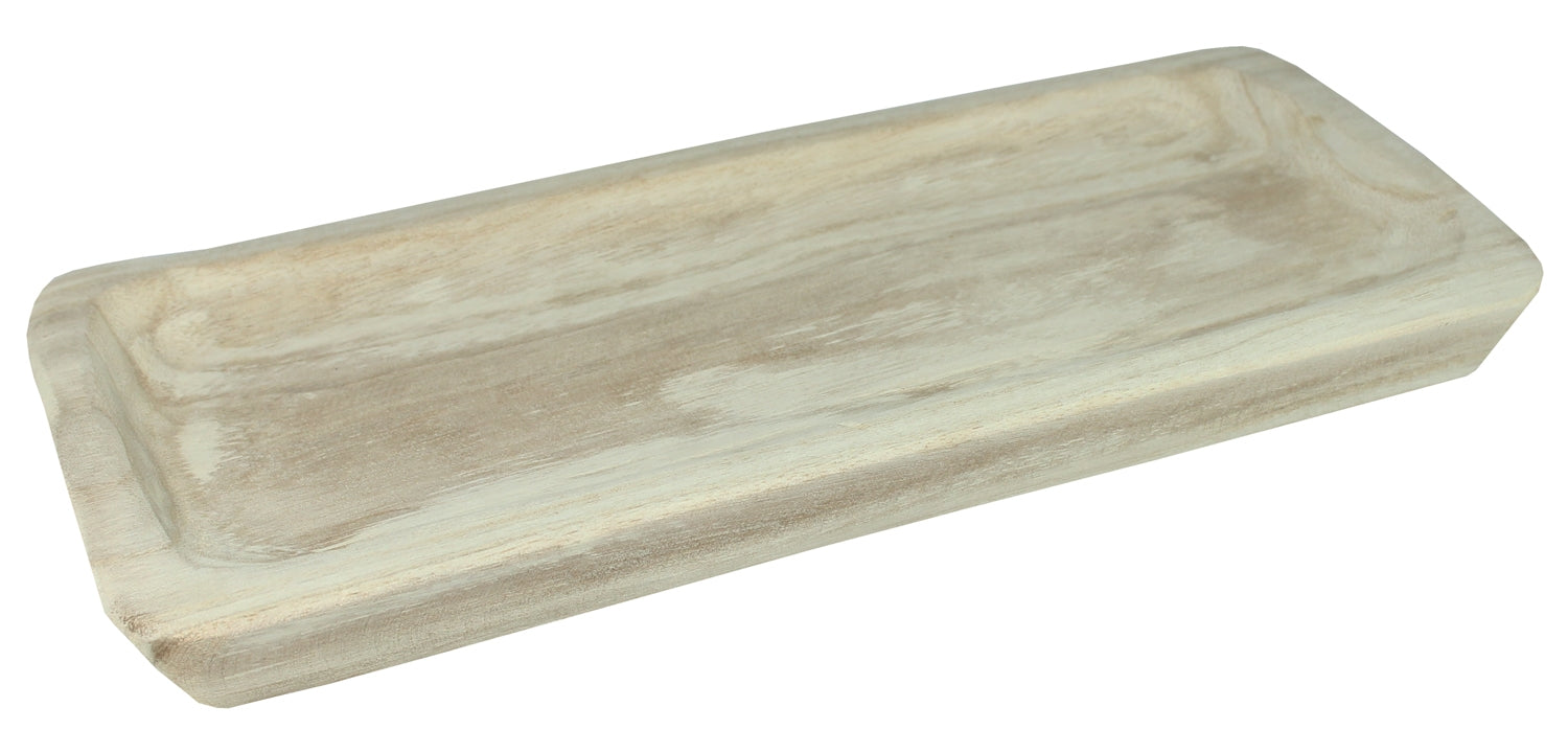 Holztablett eckig 50 cm Holzschale Tischdeko Weihnachtsdeko Dekotablett naturbelassen