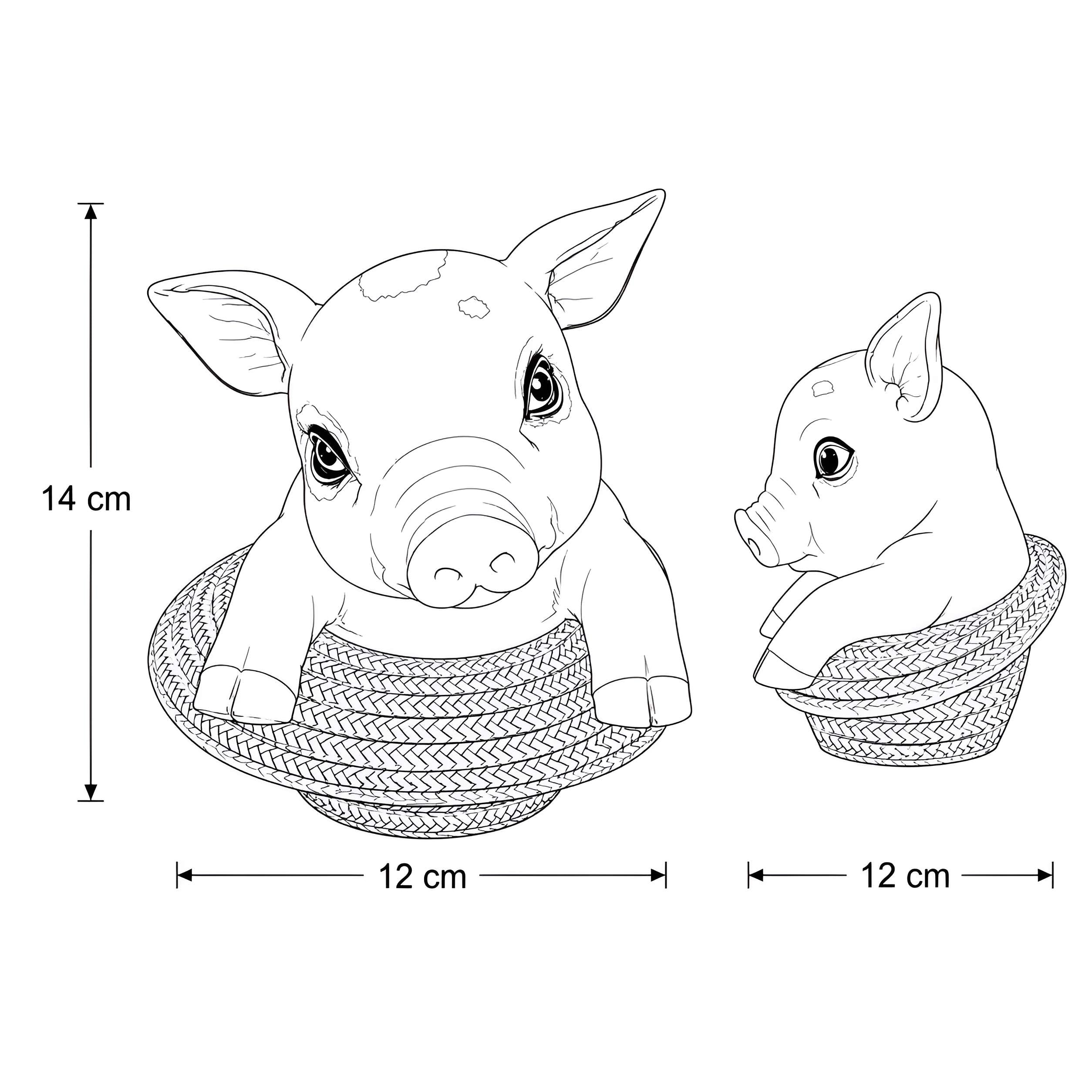 Schweine Figur Glücksschweinchen im Hut, niedliche Deko Schwein Figur für Haus & Garten