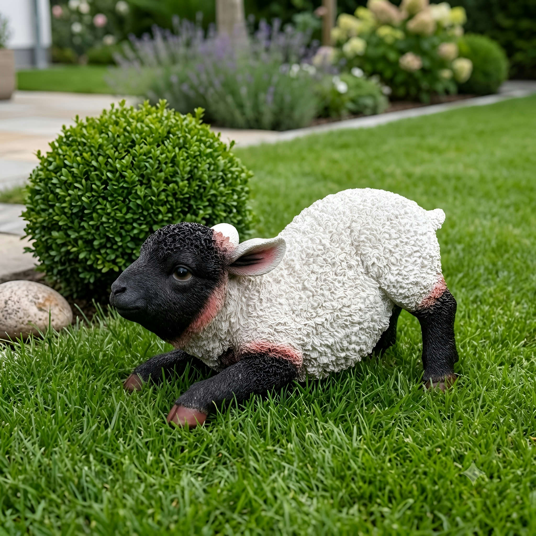 Schaffiguren Lamm Figur Deko Schafe für Garten Gartenfigur Lamm Varianten