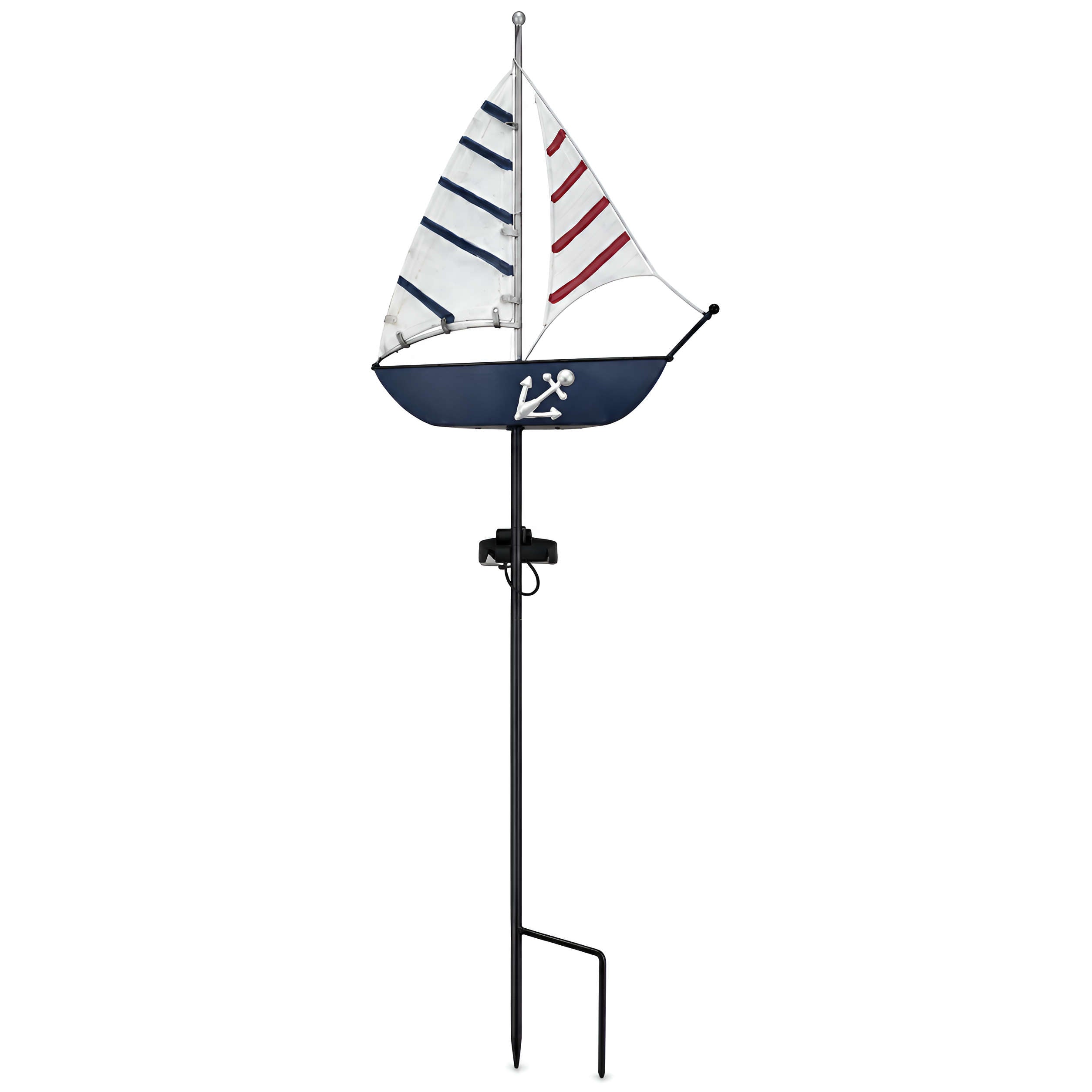 LED Solar Gartenstecker maritime Deko Leuchtturm Segelboot für Garten & Beet