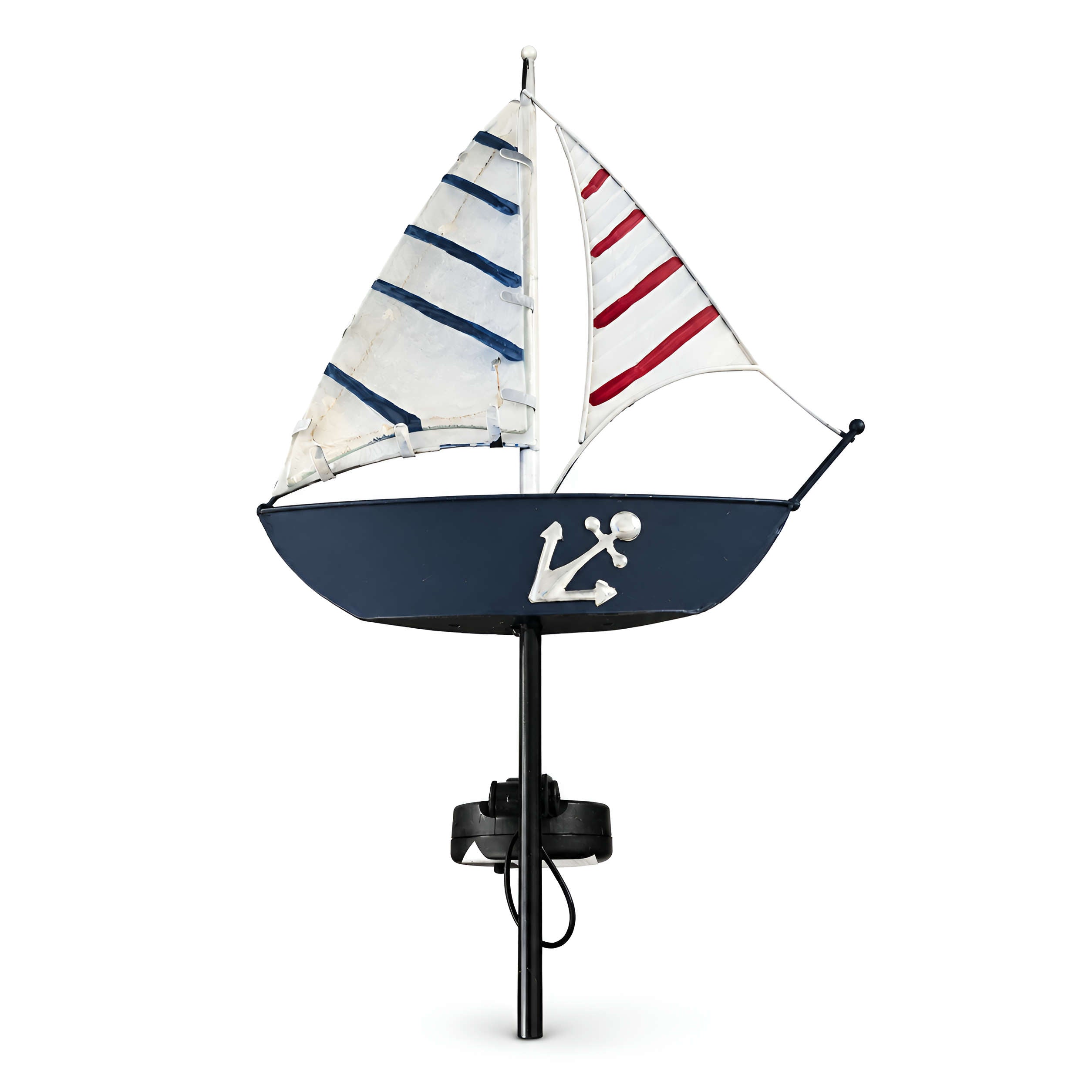 LED Solar Gartenstecker maritime Deko Leuchtturm Segelboot für Garten & Beet