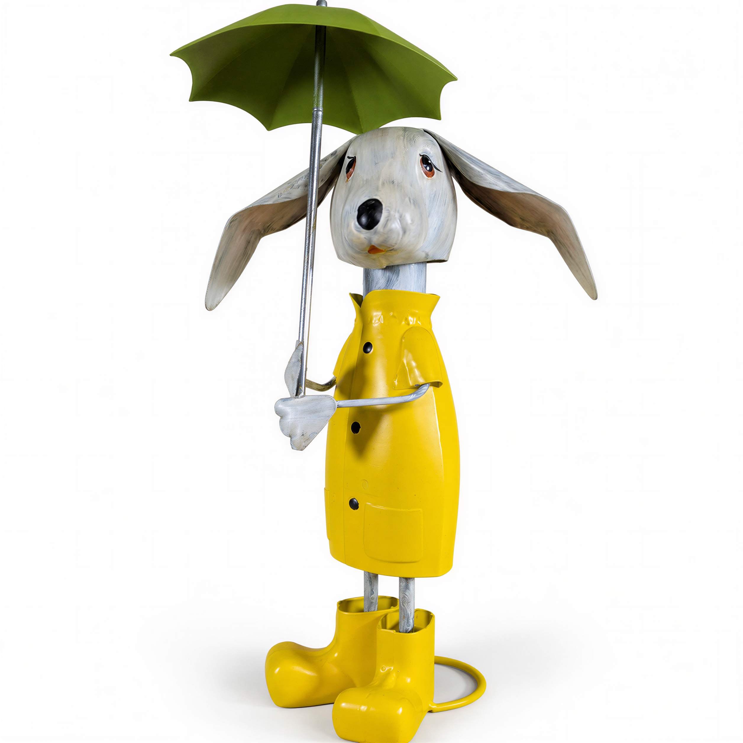 Gartenfigur Metall mit Regenschirm Figur Schaf Kuh Frosch Tierfigur für Haus und Garten