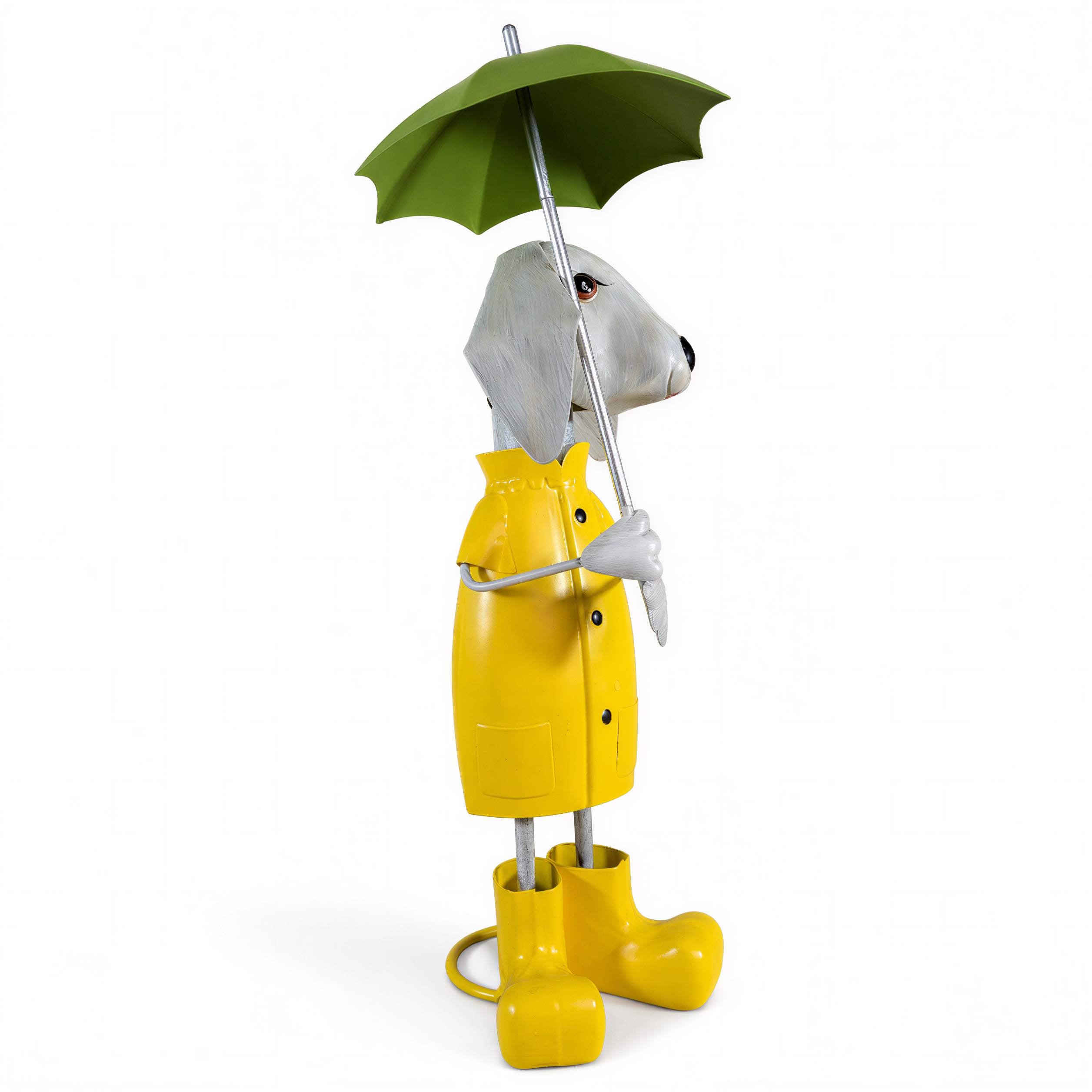 Gartenfigur Metall mit Regenschirm Figur Schaf Kuh Frosch Tierfigur für Haus und Garten