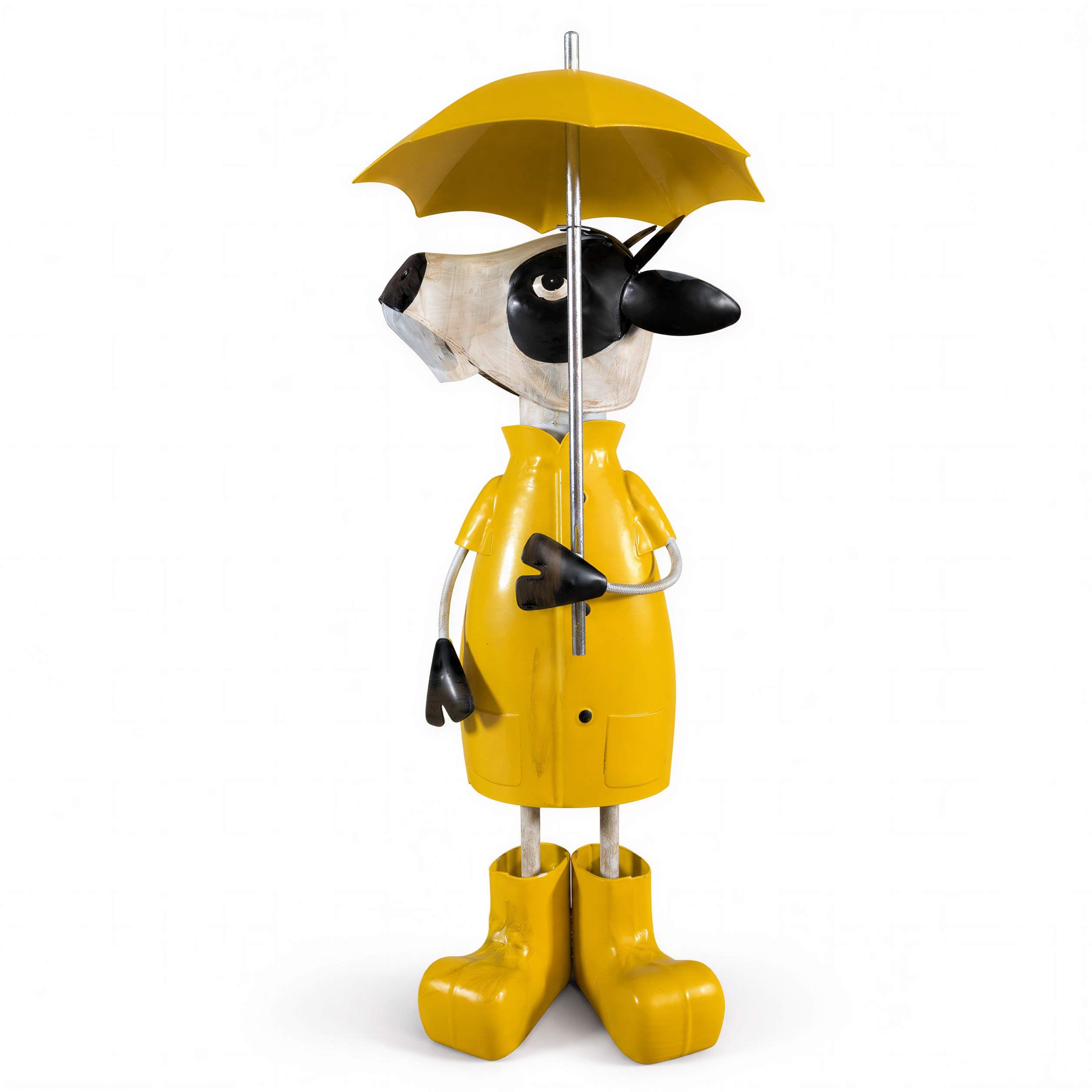 Gartenfigur Metall mit Regenschirm Figur Schaf Kuh Frosch Tierfigur für Haus und Garten