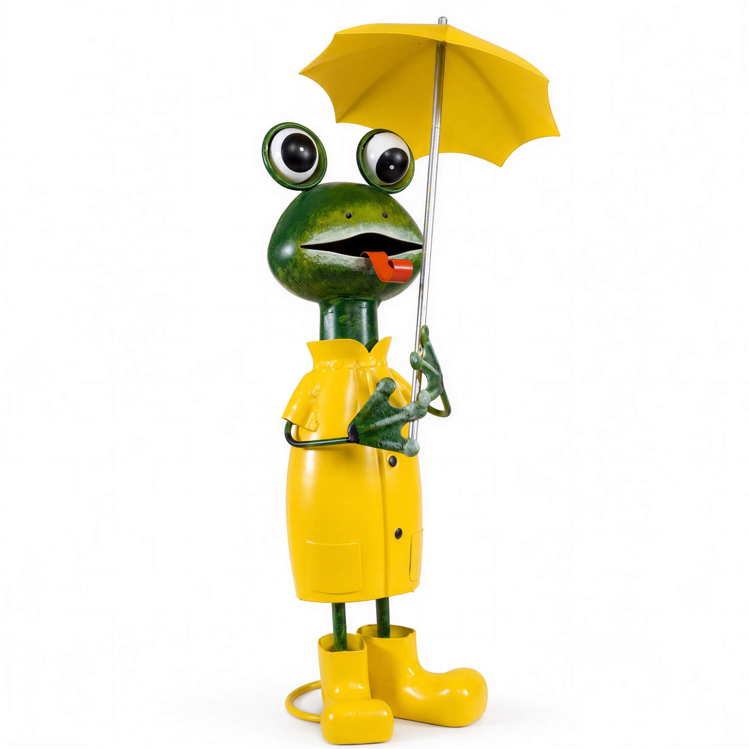 Gartenfigur Metall mit Regenschirm Figur Schaf Kuh Frosch Tierfigur für Haus und Garten