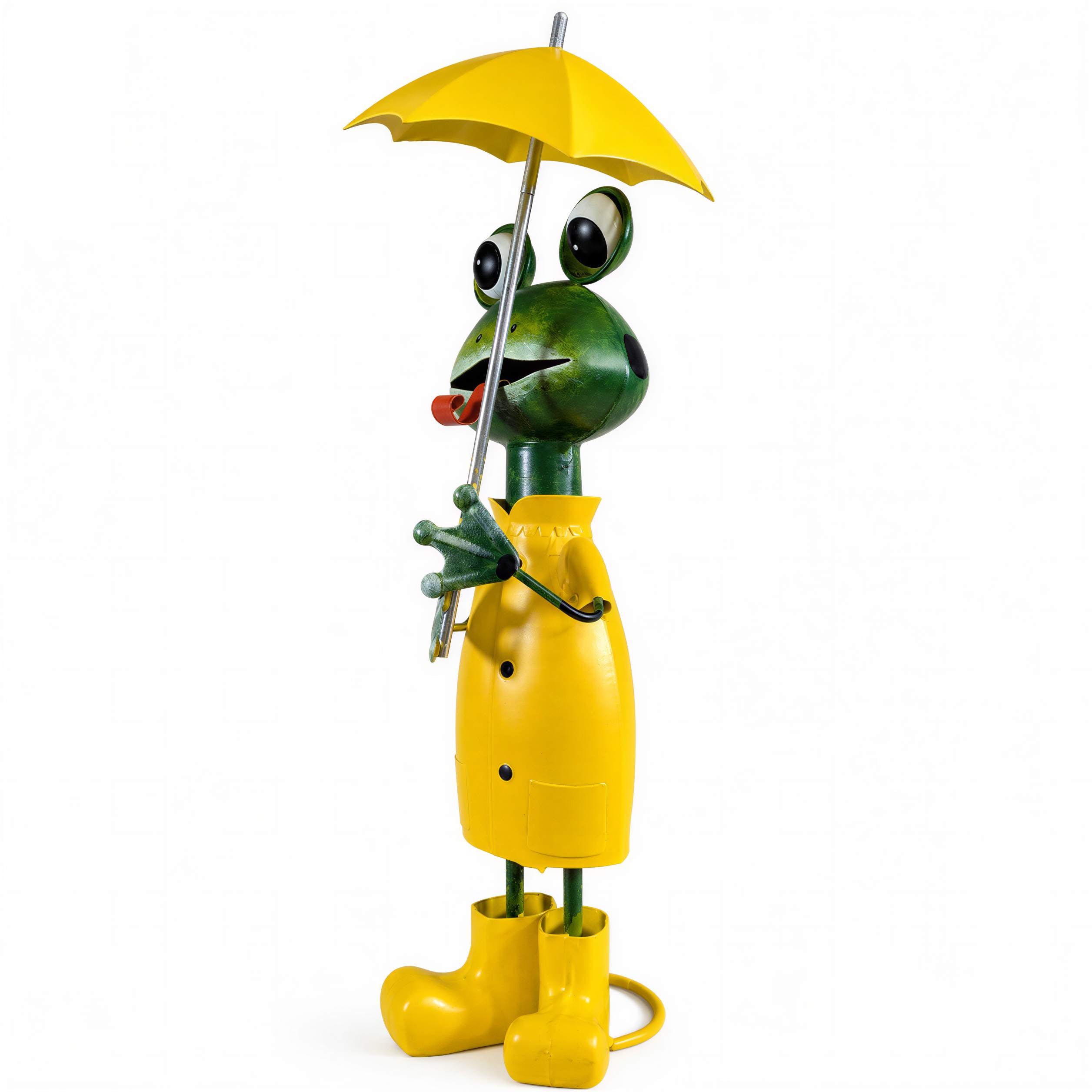 Gartenfigur Metall mit Regenschirm Figur Schaf Kuh Frosch Tierfigur für Haus und Garten