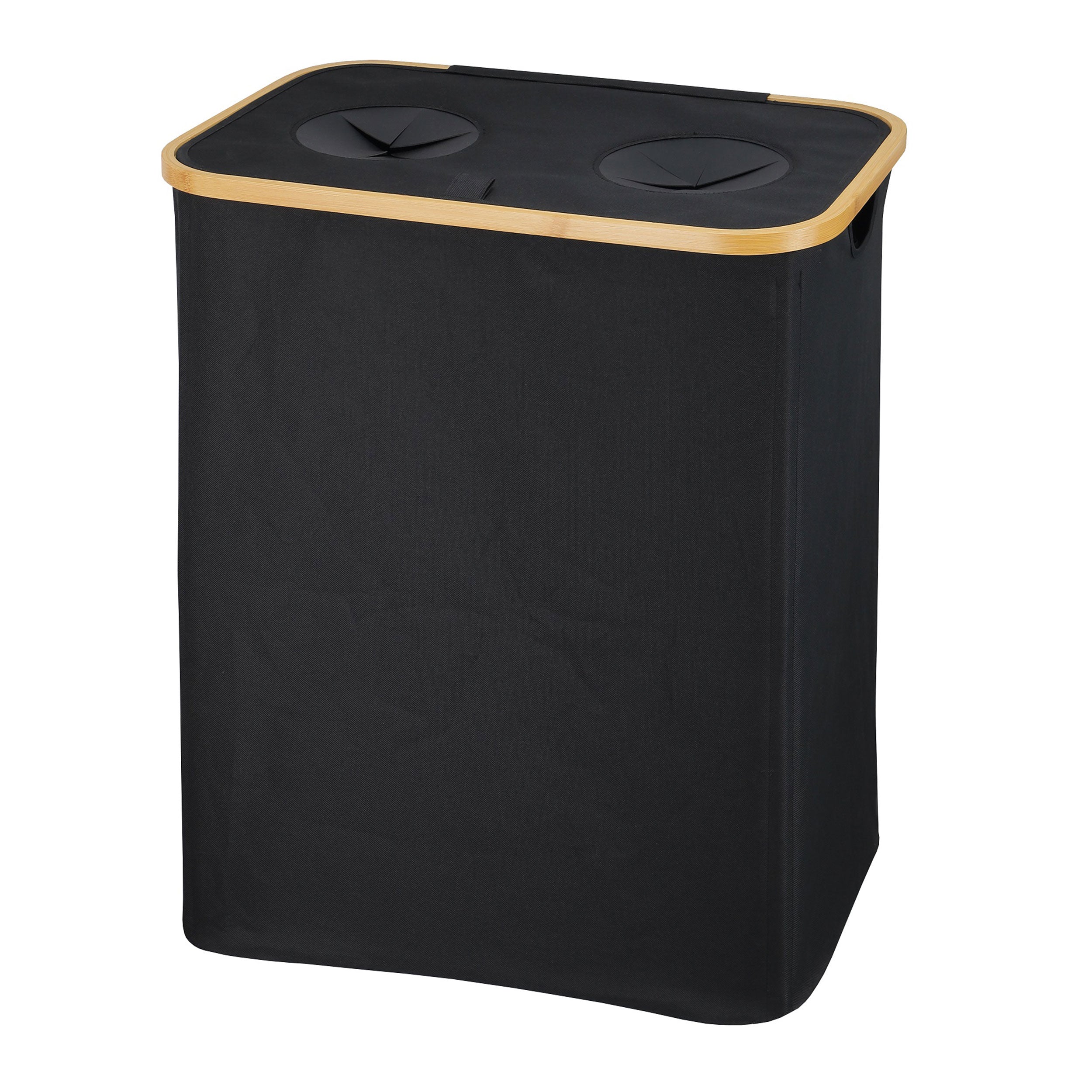 Pfandflaschensammler aus Bambus und Polyester – moderner Leergutsammler, waschbare Innentaschen, wahlweise 100 L oder 2×80 L