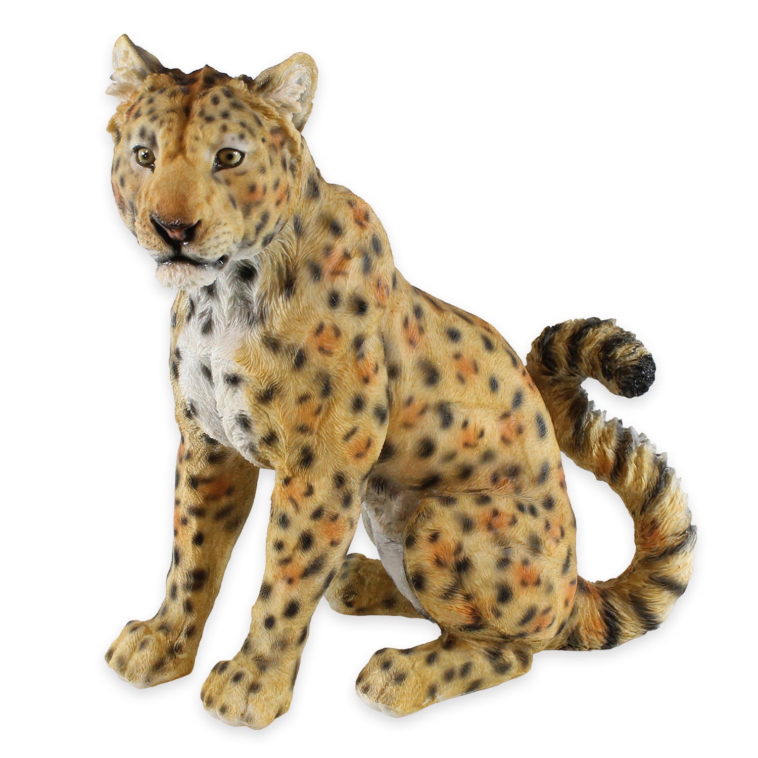 Lebensechte Panther Figur sitzend – Handbemalte Deko für Haus & Garten | 40 cm | Deko Panther