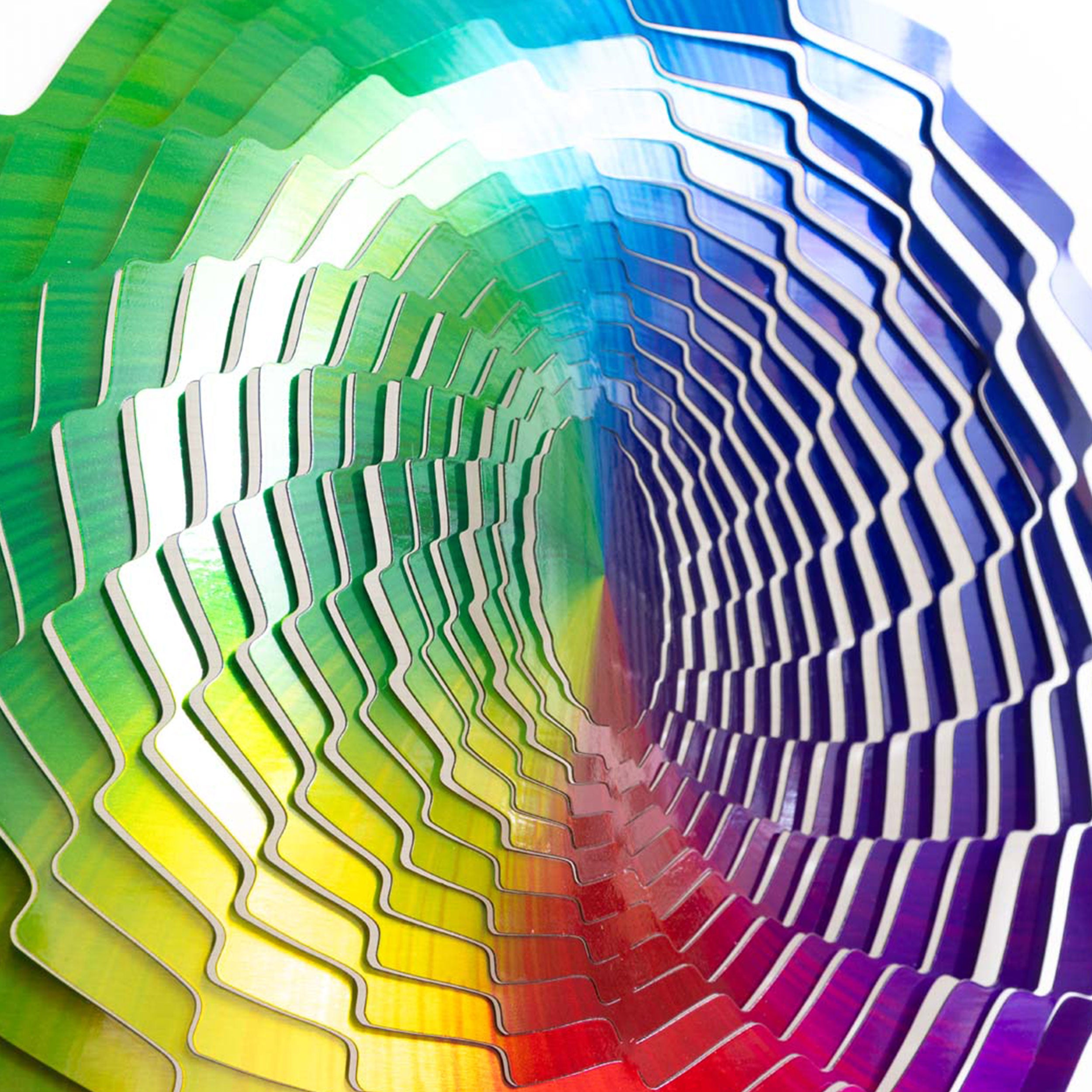 Kinetic Art Windspiel hängend Metall 3D Rainbow Fountain außergewöhnliche Windspiele Edelstahl