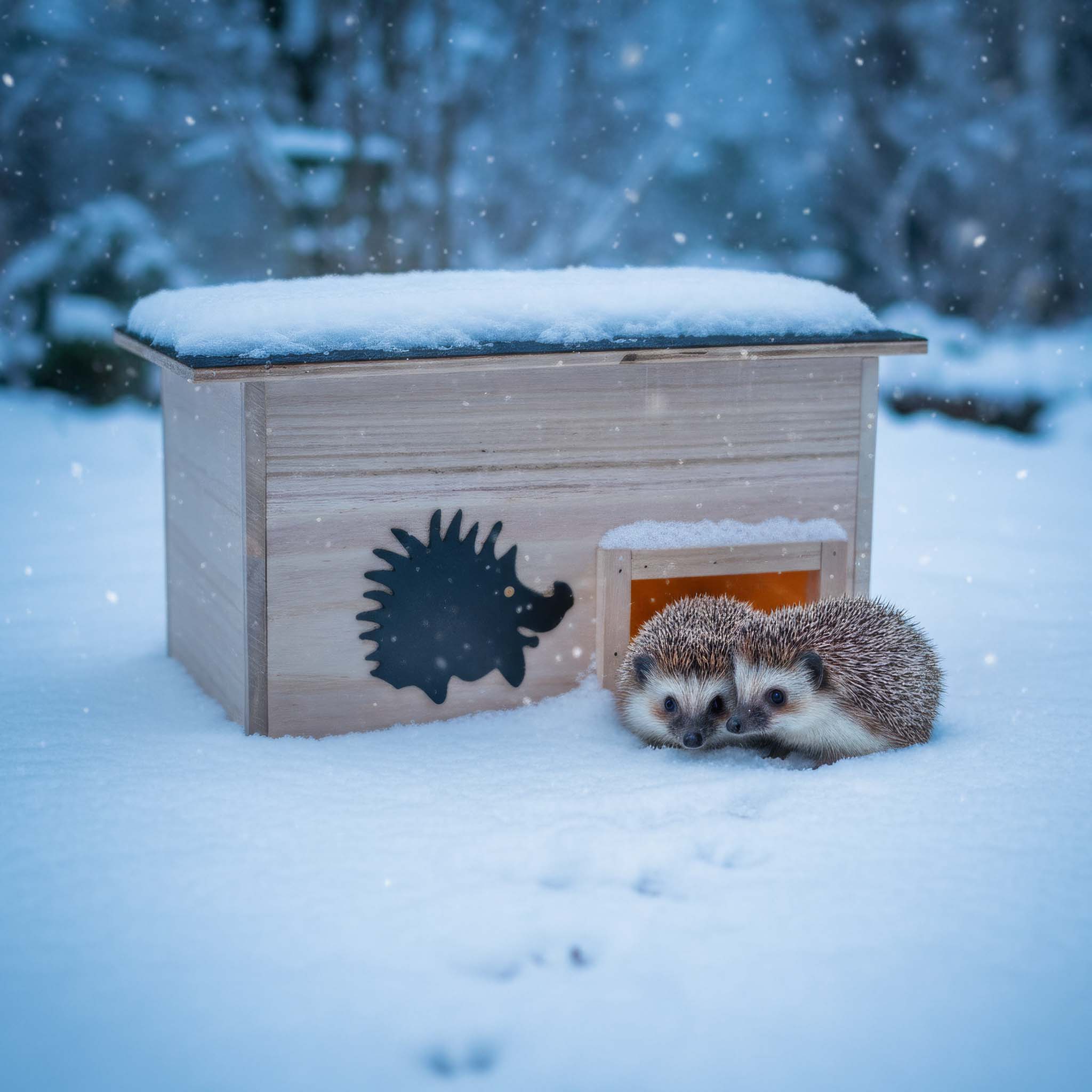 Igelhaus aus FSC-Holz mit Katzenschutz – wetterfestes Igelhotel mit abnehmbarem Dach