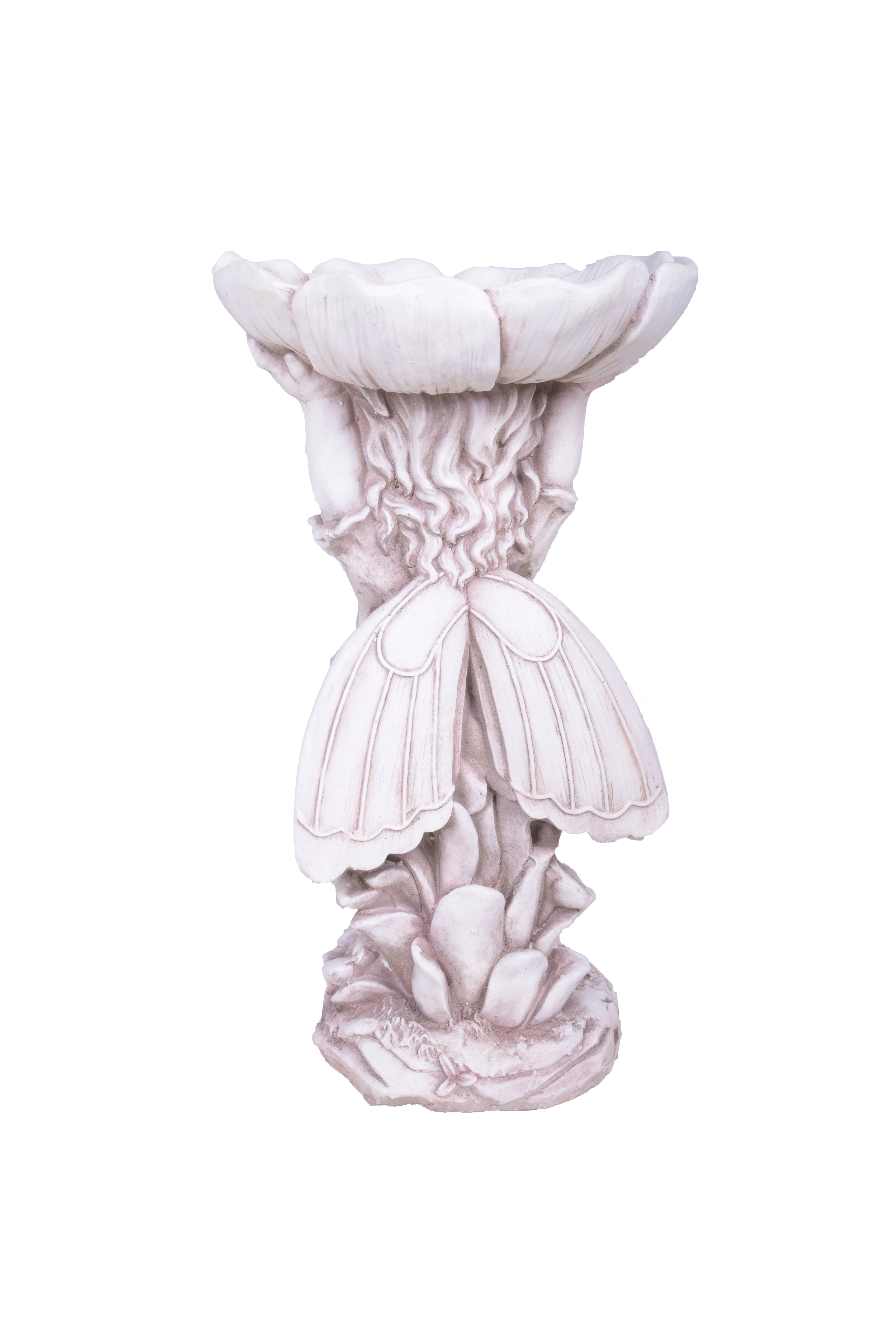 Gartenfigur ROSALIE Gartendeko Statue mit Vogeltränke Skulptur Garden Pleasure