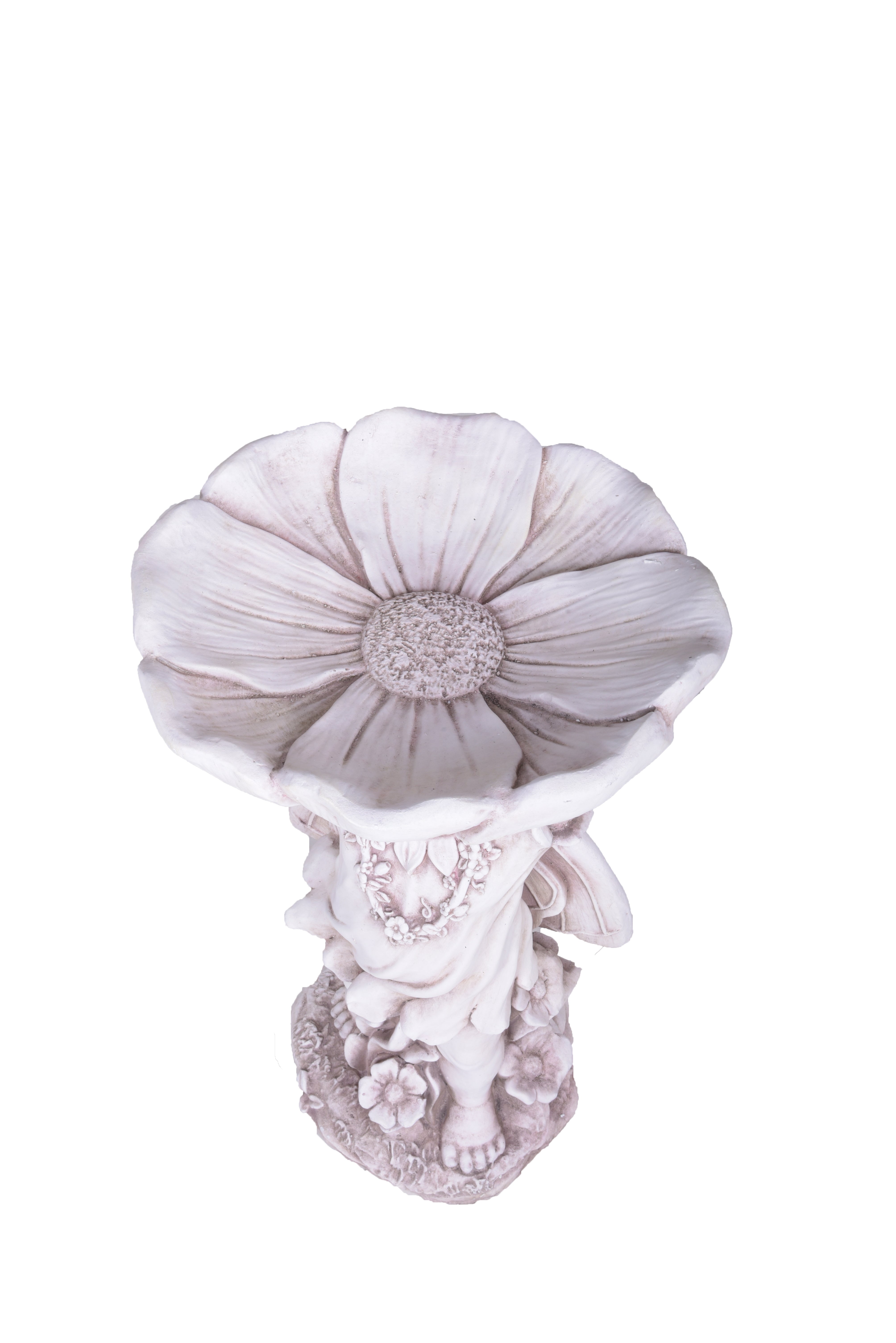 Gartenfigur ROSALIE Gartendeko Statue mit Vogeltränke Skulptur Garden Pleasure