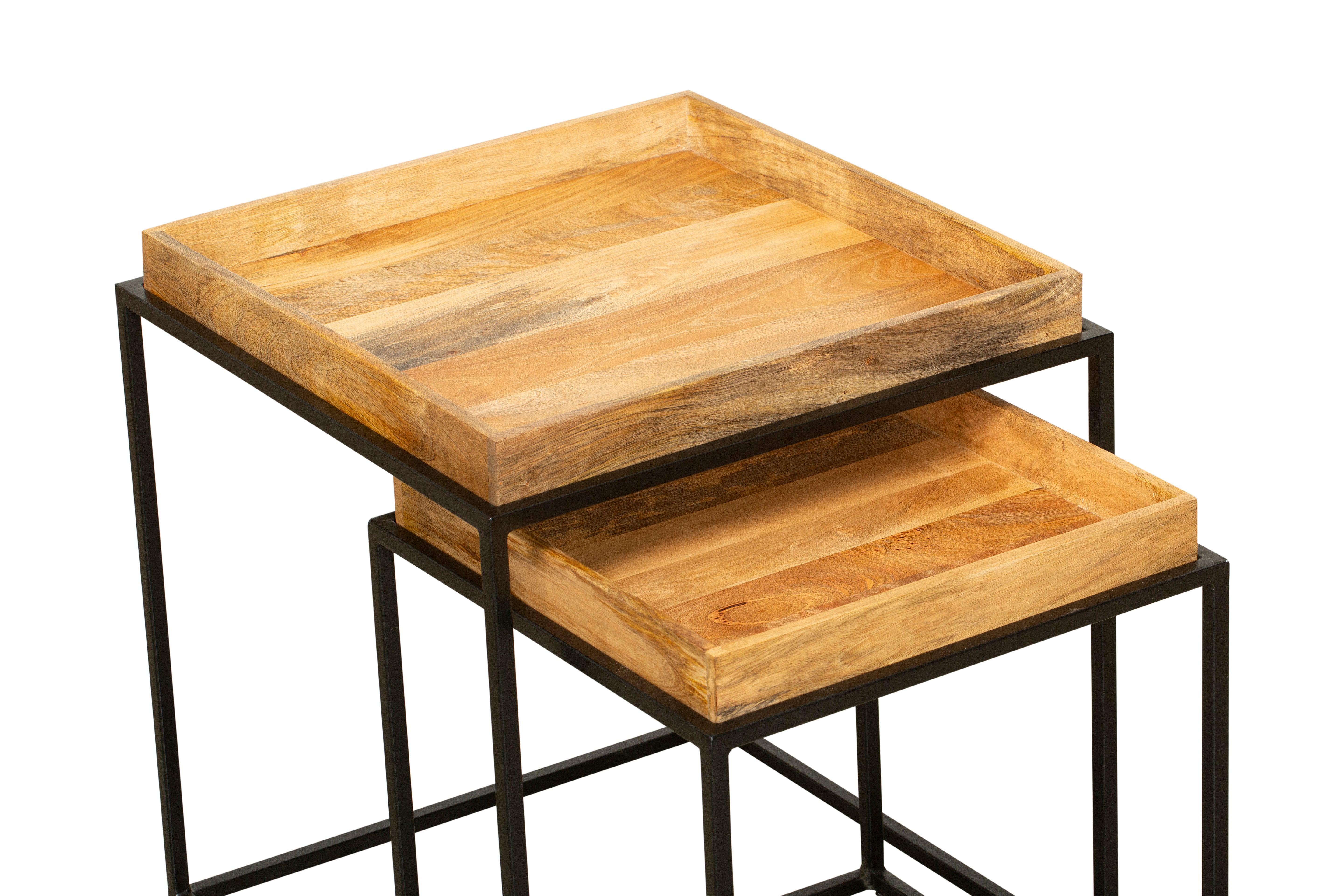 Beistelltisch-Set BANGALORE 2er-Set Satztische Sofatisch-Set Couchtische massiv Interia Home & Living