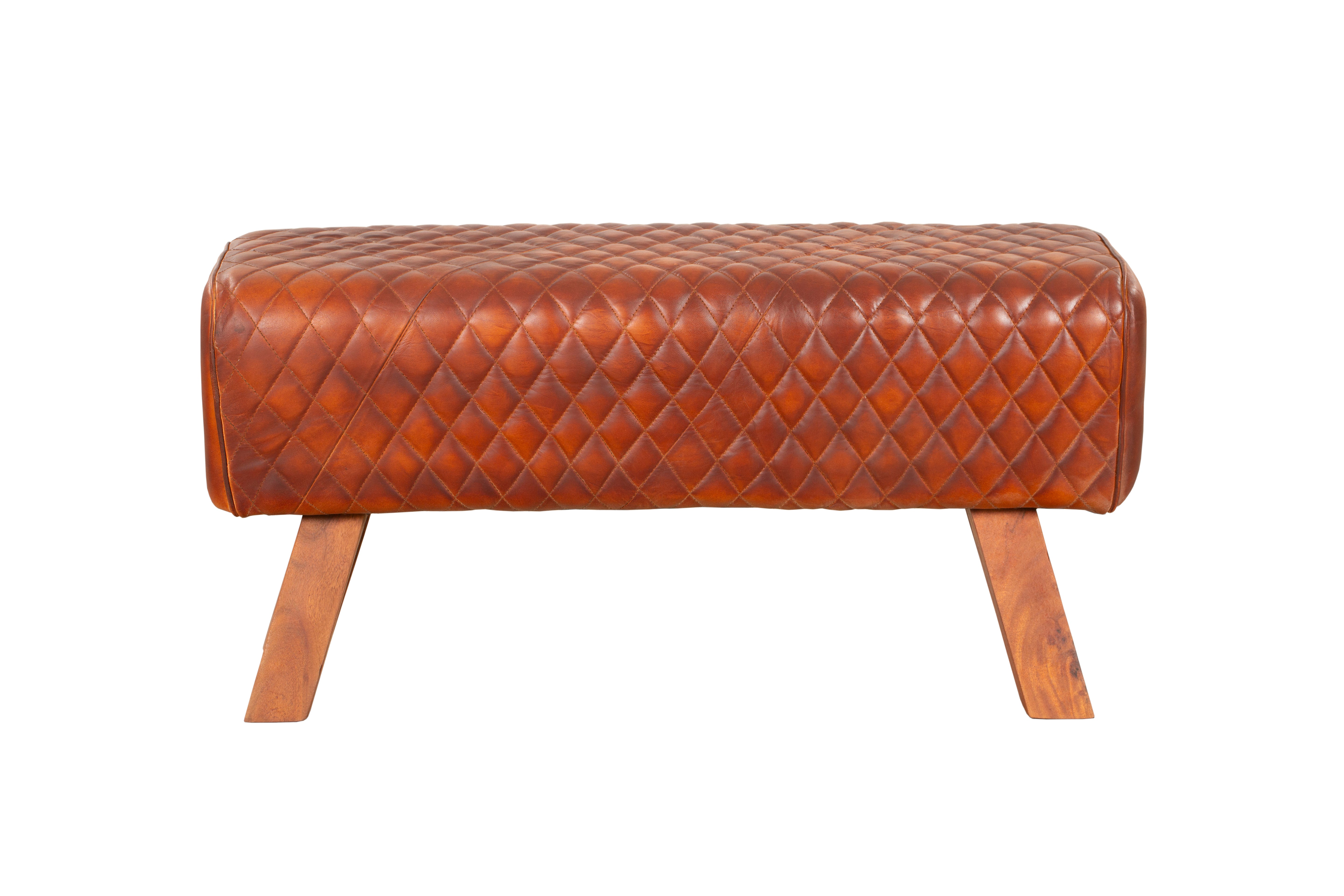 Sitzbank BHILAI Lederbank aus Massivholz Holzbank Flurbank elegant Interia Home & Living