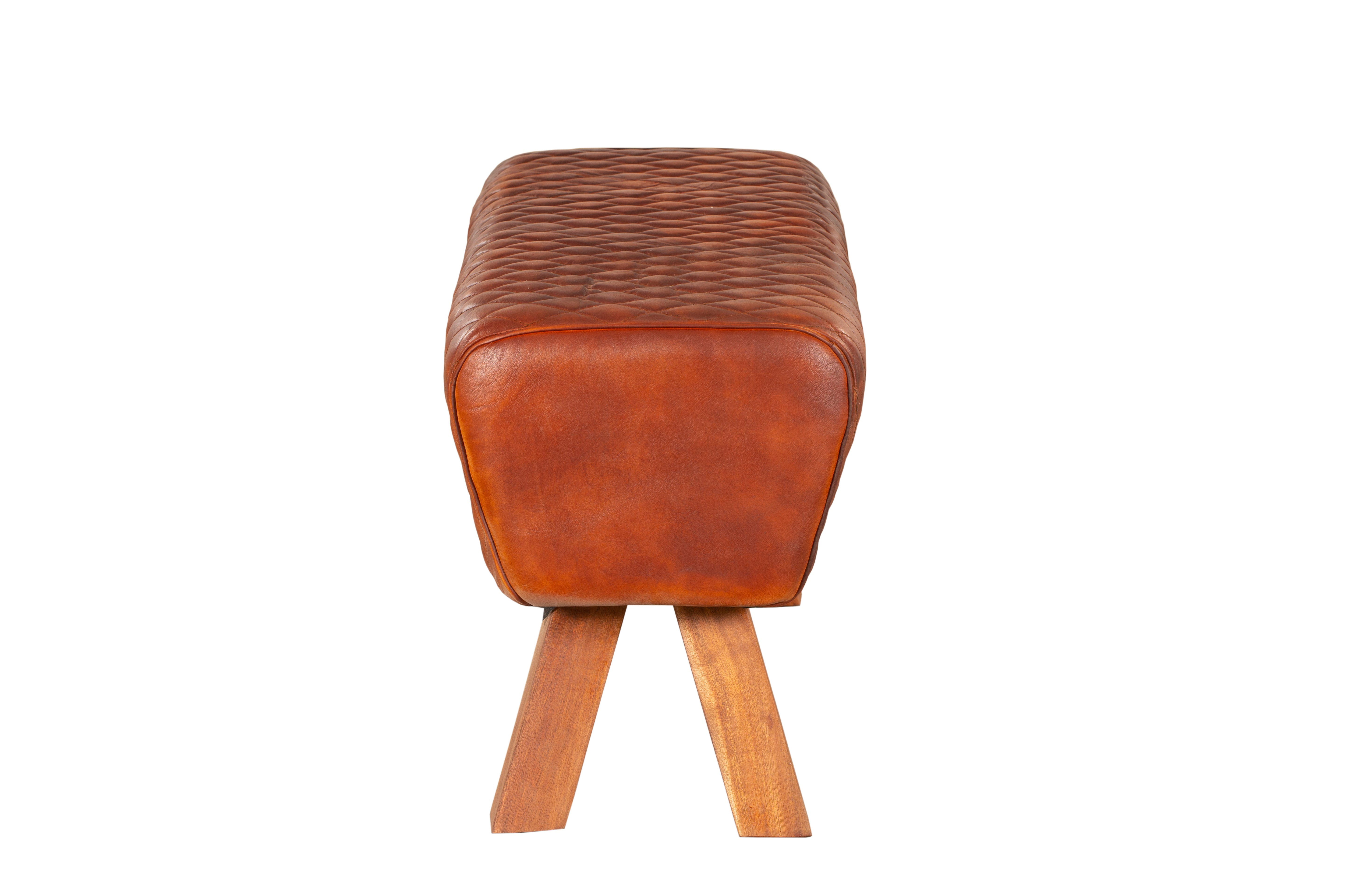 Sitzbank BHILAI Lederbank aus Massivholz Holzbank Flurbank elegant Interia Home & Living