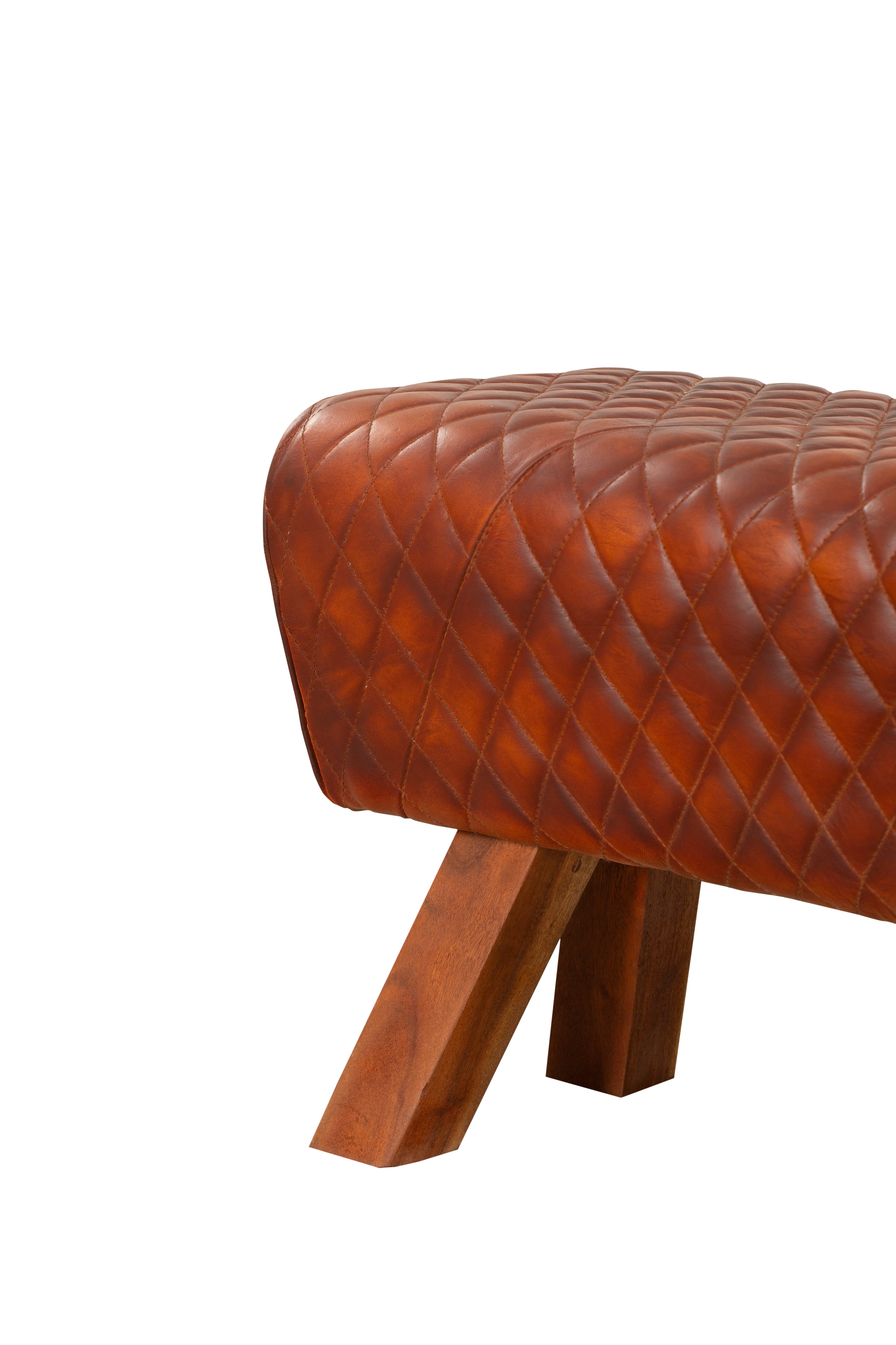 Sitzbank BHILAI Lederbank aus Massivholz Holzbank Flurbank elegant Interia Home & Living