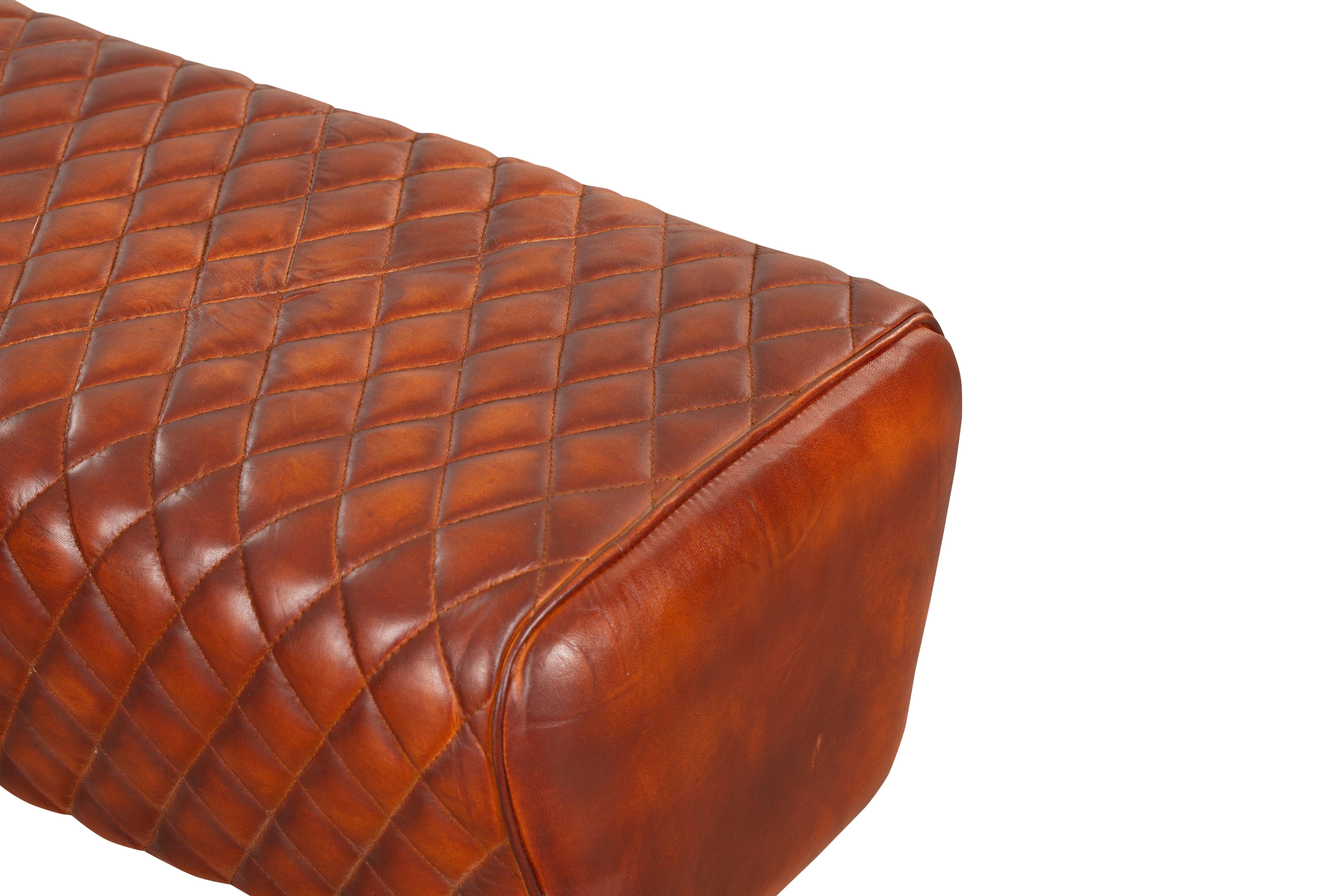 Sitzbank BHILAI Lederbank aus Massivholz Holzbank Flurbank elegant Interia Home & Living