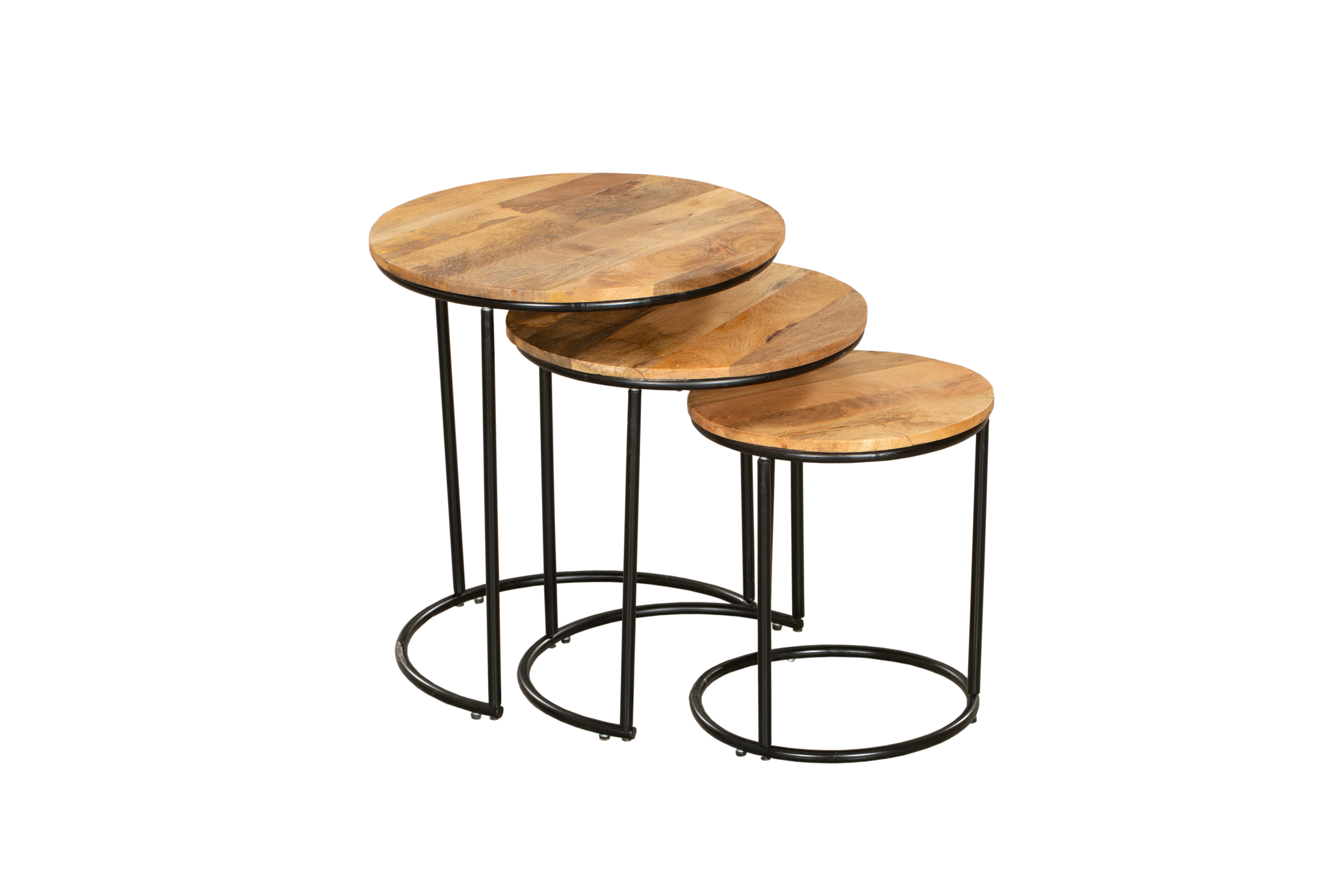 Beistelltisch-Set MADURAI 3er-Set runde Satztische Couchtisch-Set Sofatische Interia Home & Living