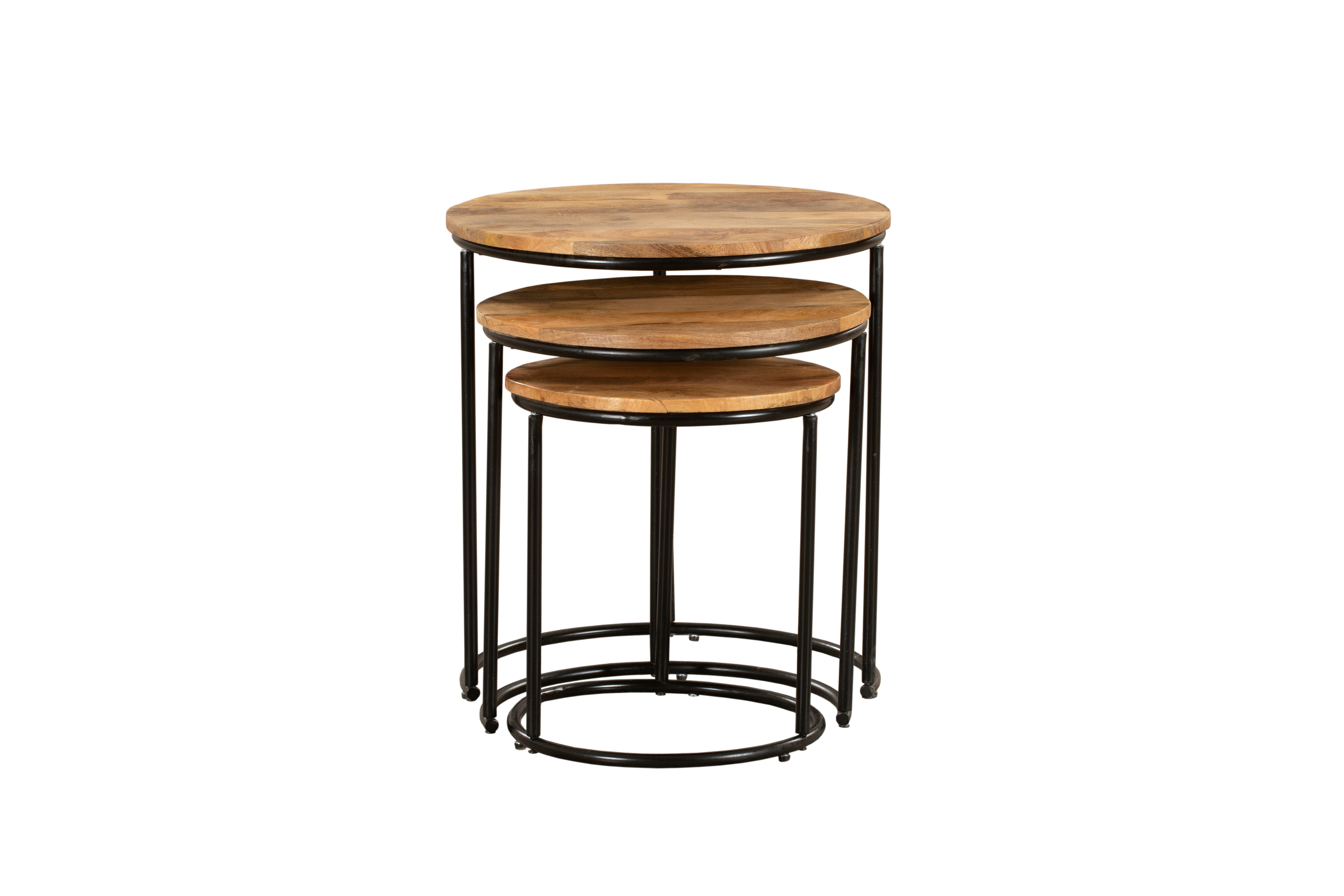 Beistelltisch-Set MADURAI 3er-Set runde Satztische Couchtisch-Set Sofatische Interia Home & Living