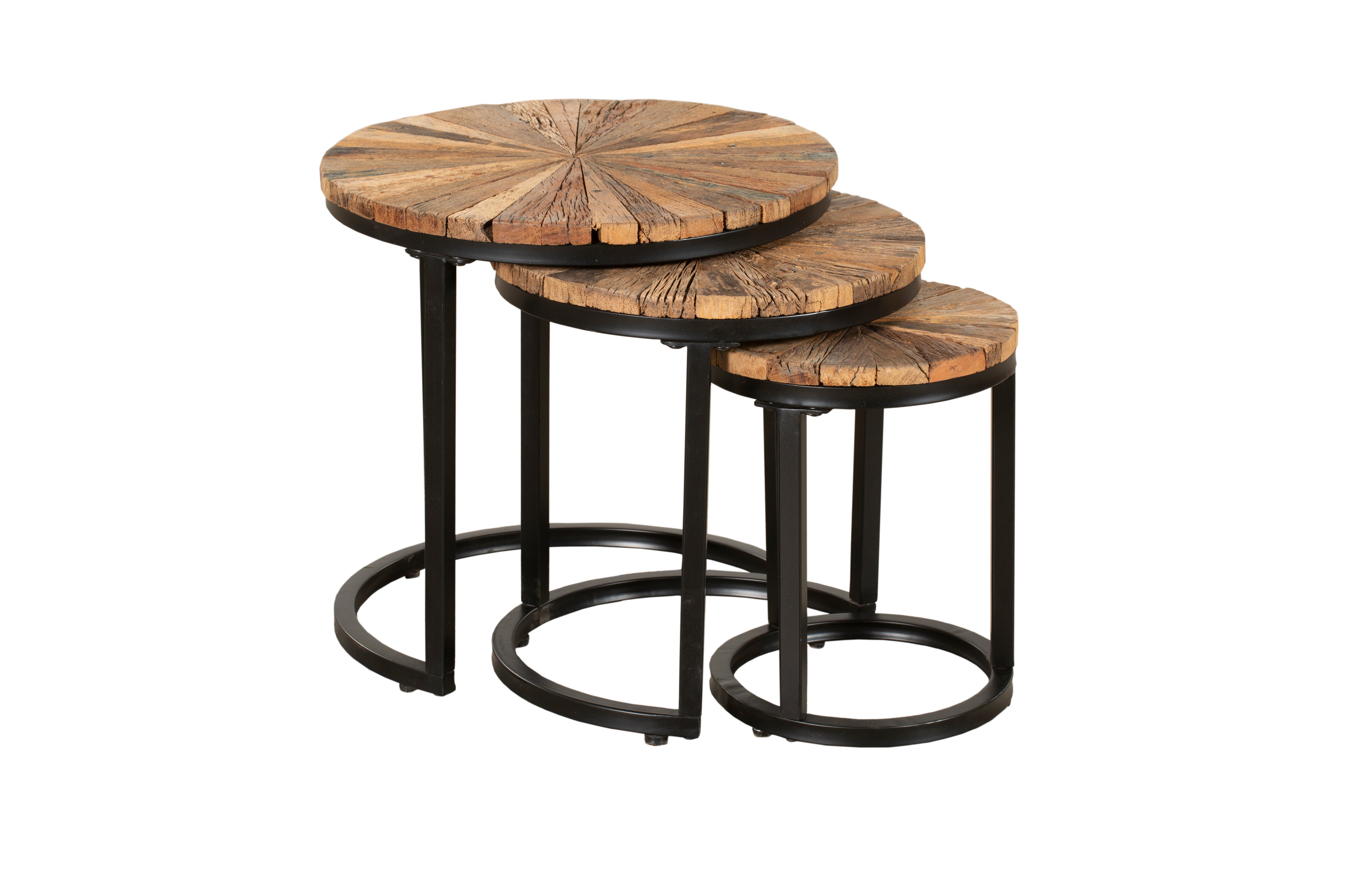 Beistelltisch-Set MANDYA 3er-Set Satztische Couchtisch-Set Industrial Interia Home & Living