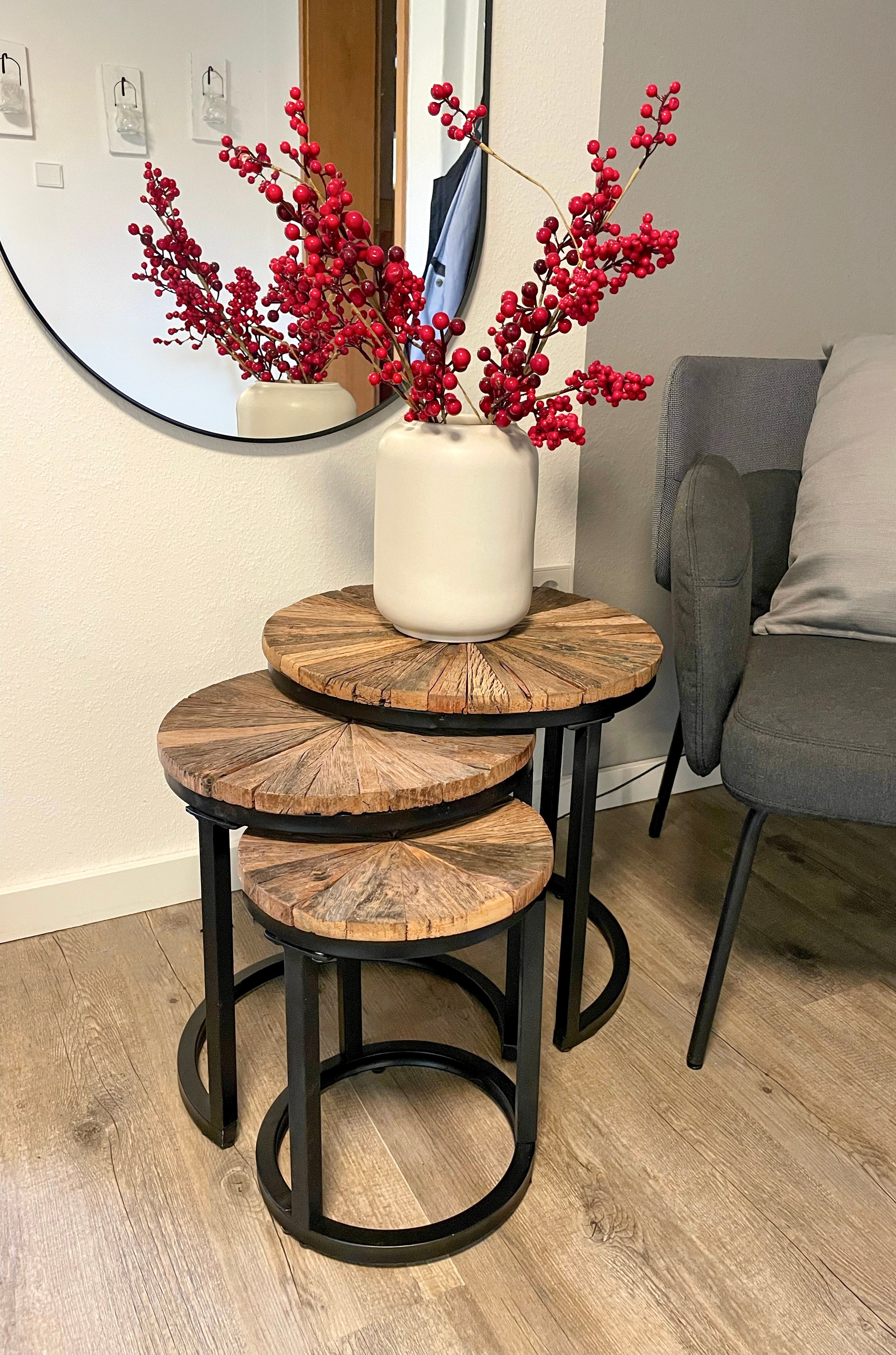 Beistelltisch-Set MANDYA 3er-Set Satztische Couchtisch-Set Industrial Interia Home & Living