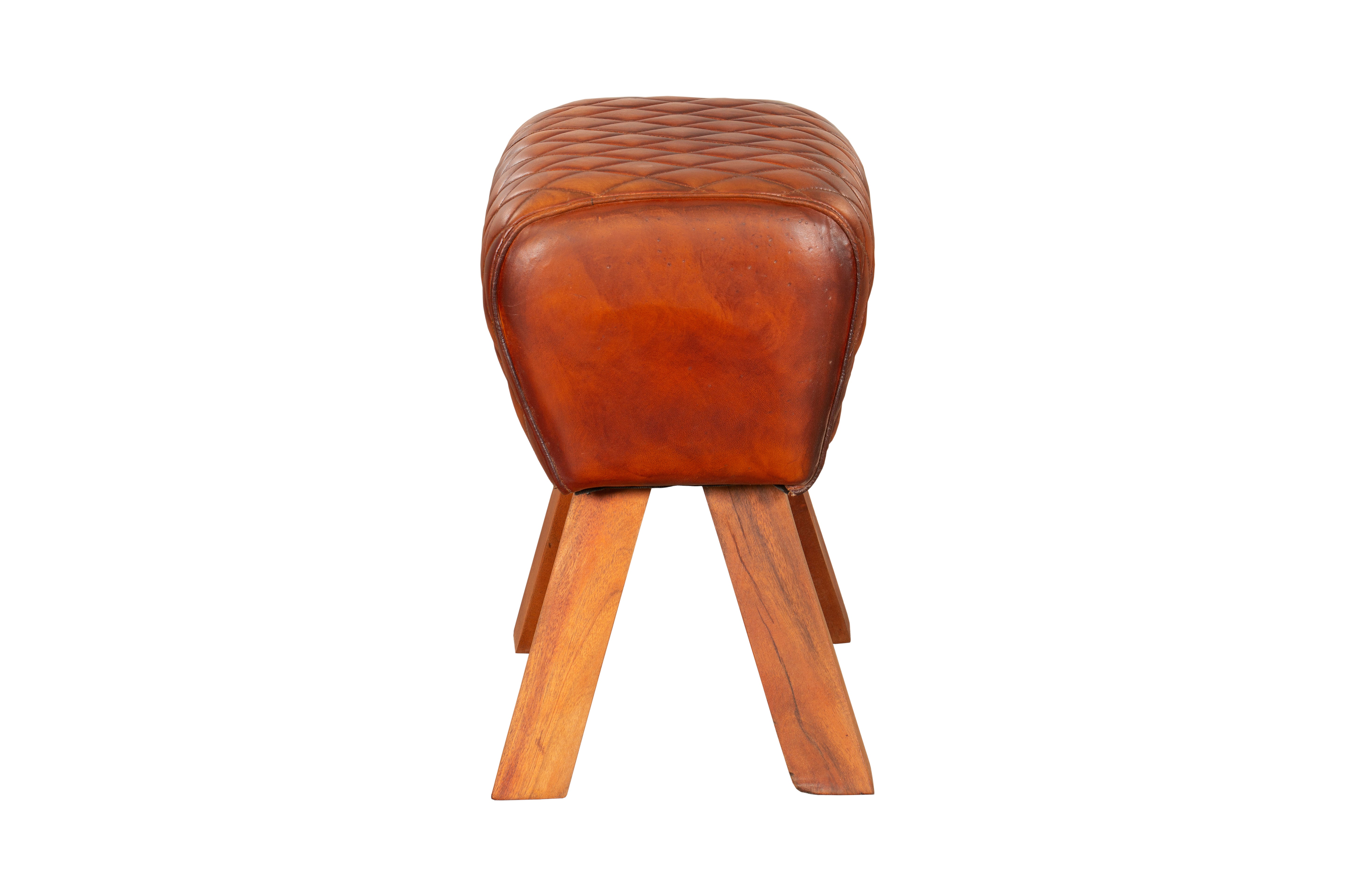 Hocker NOIDA Sitzhocker aus Leder Holzhocker Polsterhocker massiv Interia Home & Living