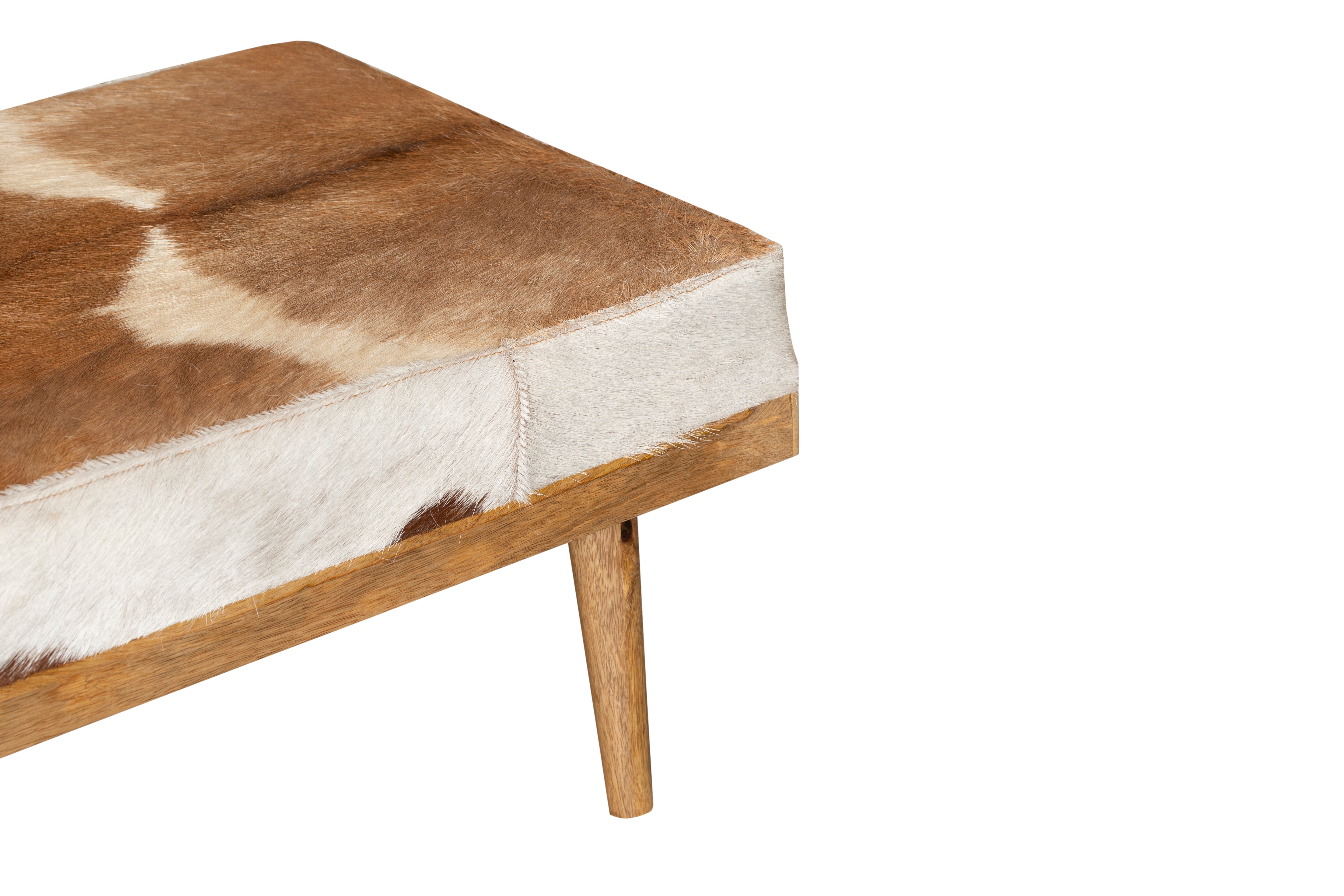 Sitzbank PATNA Fellbank aus Massivholz Holzbank Bank mit Schublade Interia Home & Living