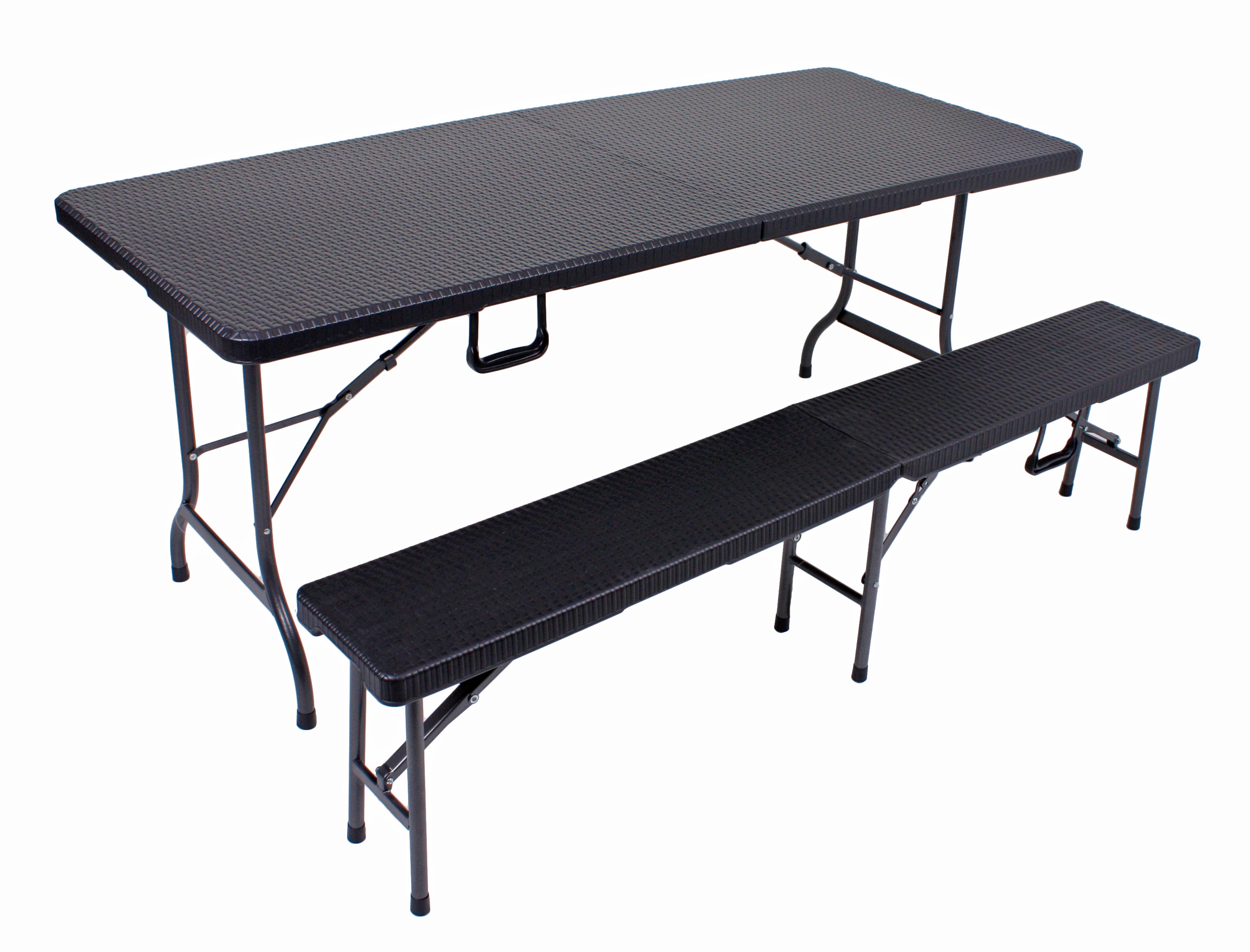 Tisch-Set VENTANA 3-teilig Bierzeltgarnitur Rattan-Optik Gartenset Klappgarnitur robust Garden Pleasure