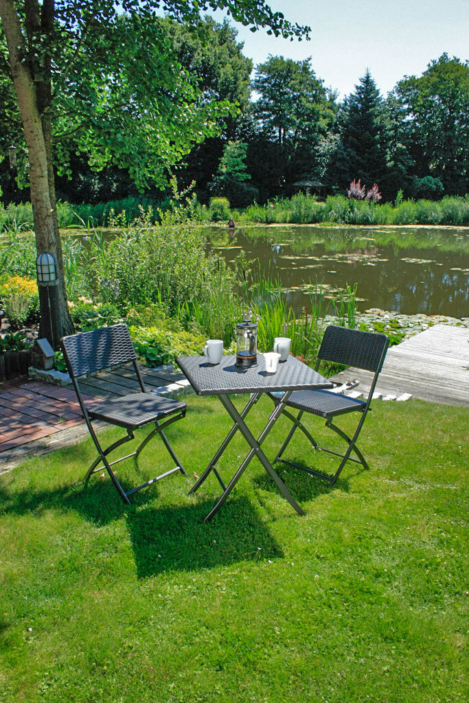 Balkon-Set VENTANA 3-teilig Bistroset Rattan-Optik Sitzgruppe klappbar Garden Pleasure