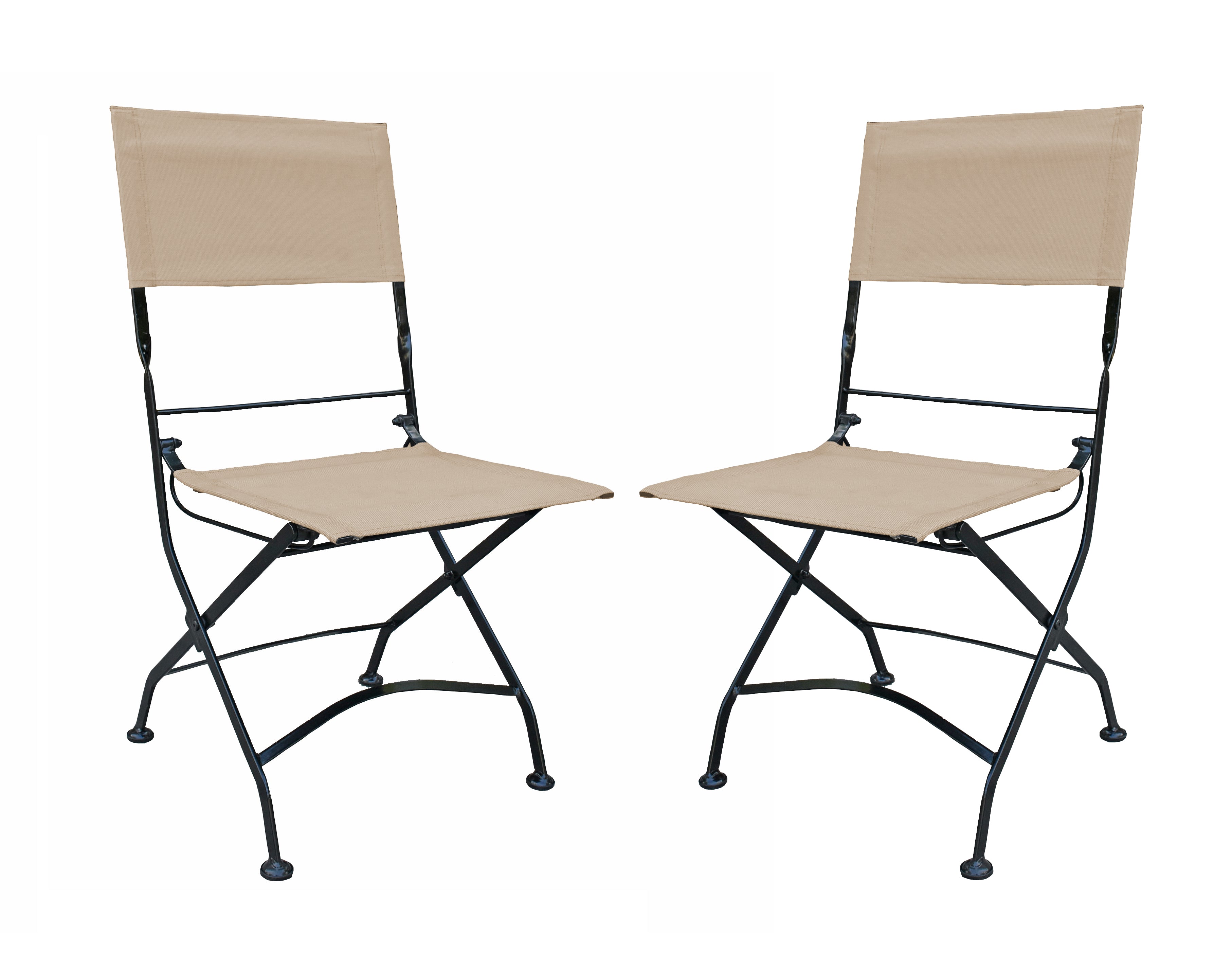 2er Set Klappstuhl TRIEST Faltstuhl Gartenstuhl Campingstuhl beige Garden Pleasure