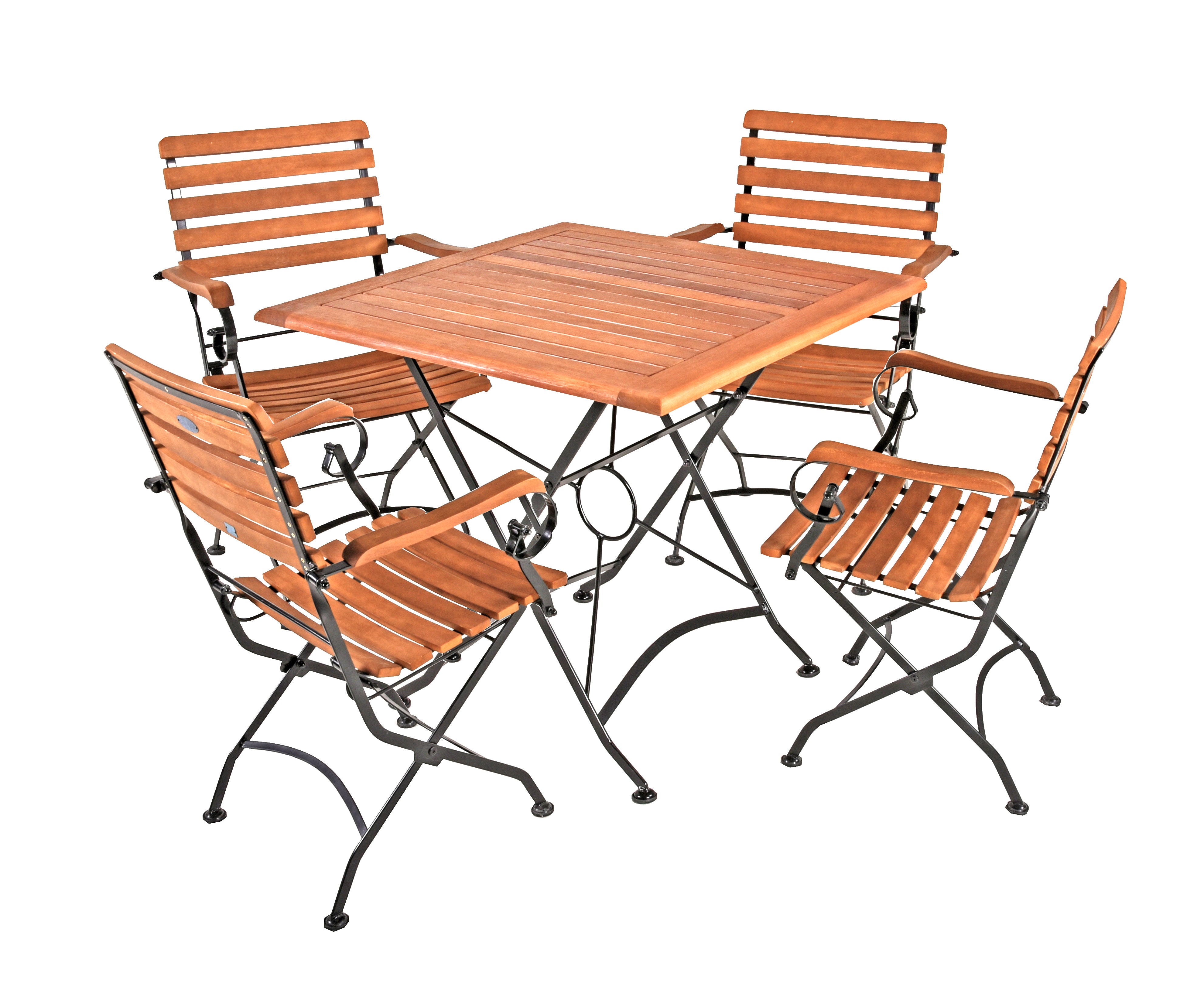 Tischgruppe WIEN Gartengarnitur 5-tlg. mit Klapparmstühlen komfortabel Garden Pleasure