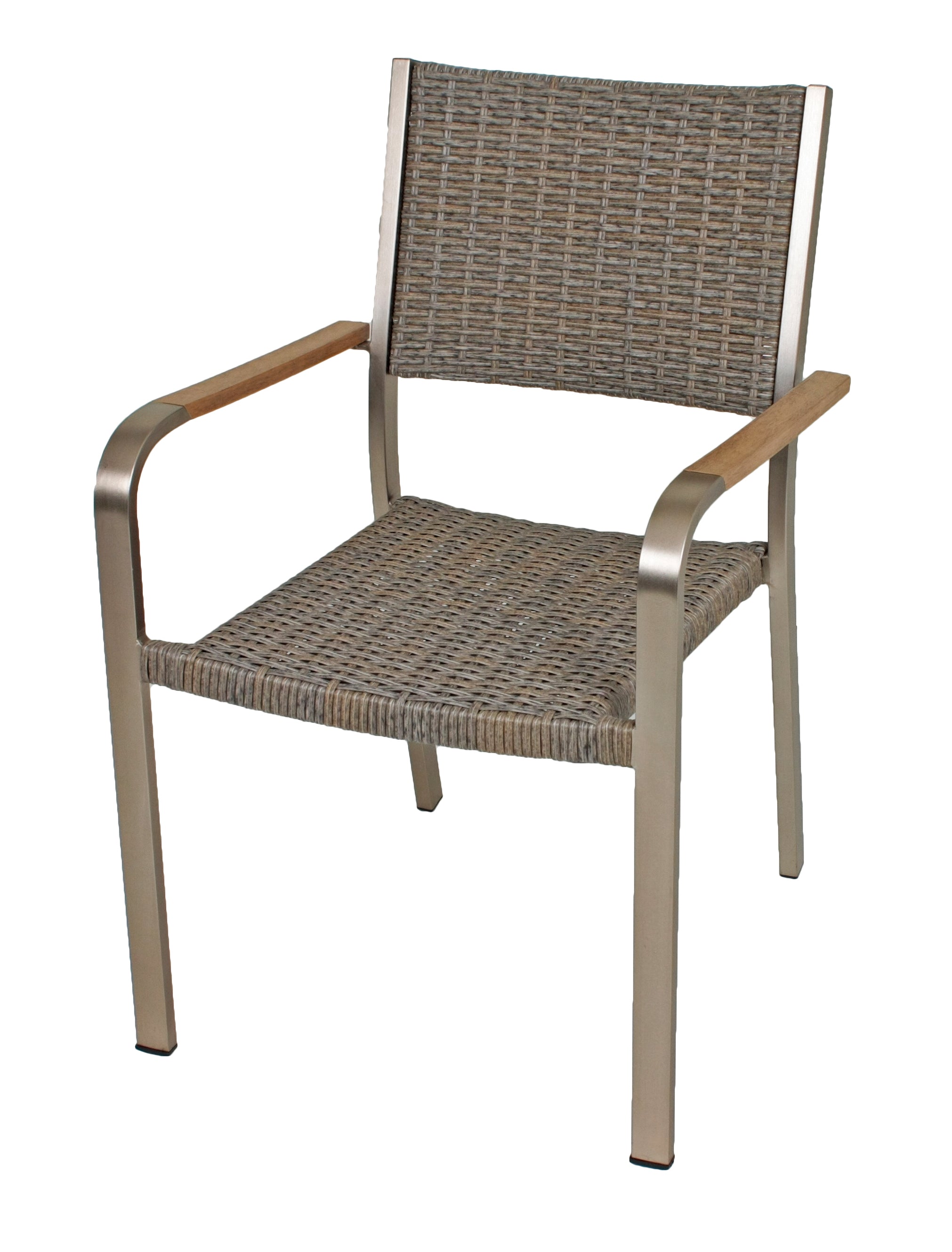 2er Set Stapelstuhl FLORENCE Gartenstuhl Aluminium Polyrattan braun stapelbar Garden Pleasure