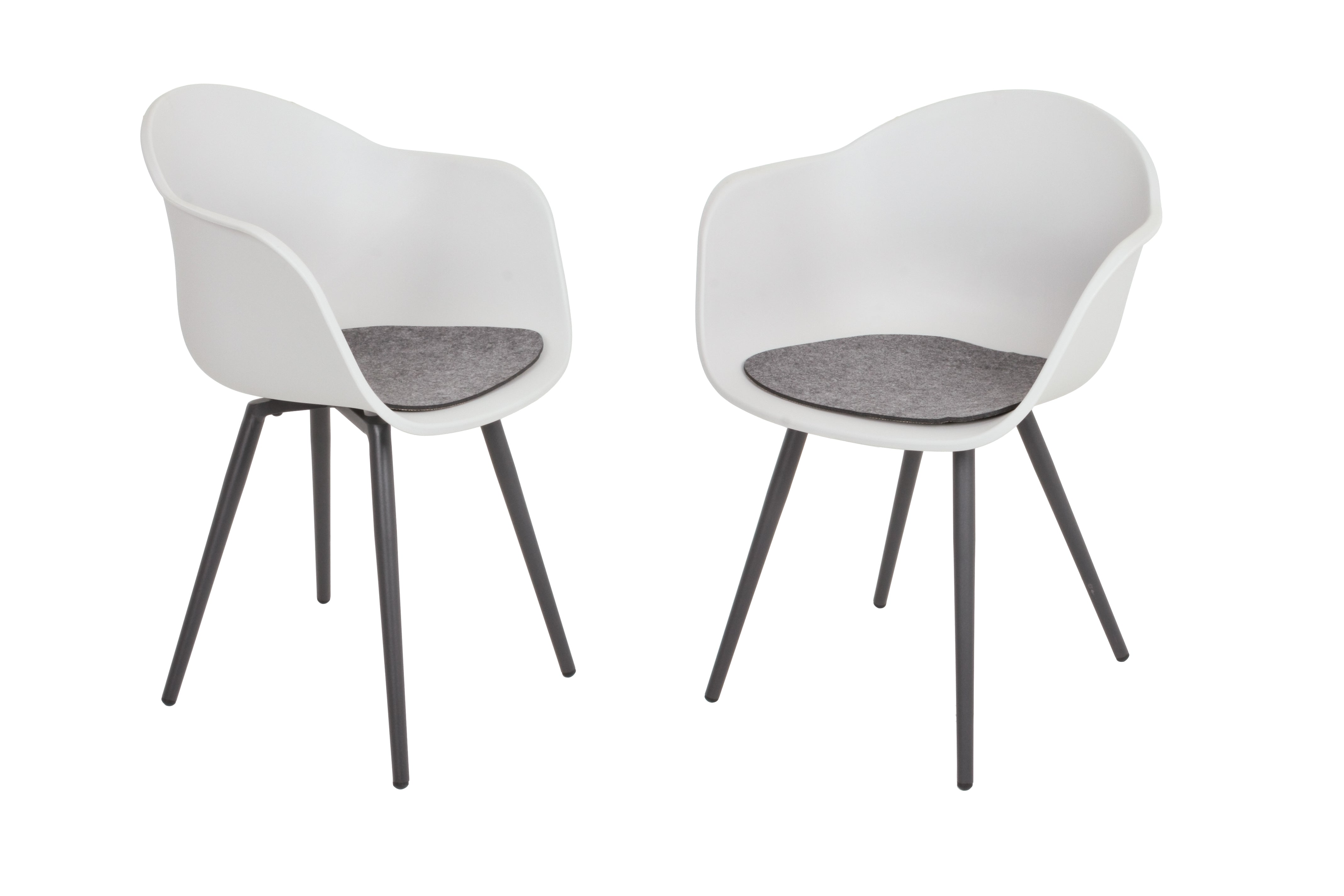 4er Set Stuhl ZARA Gartenstuhl Sessel Aluminium mit Auflage grau Garden Pleasure