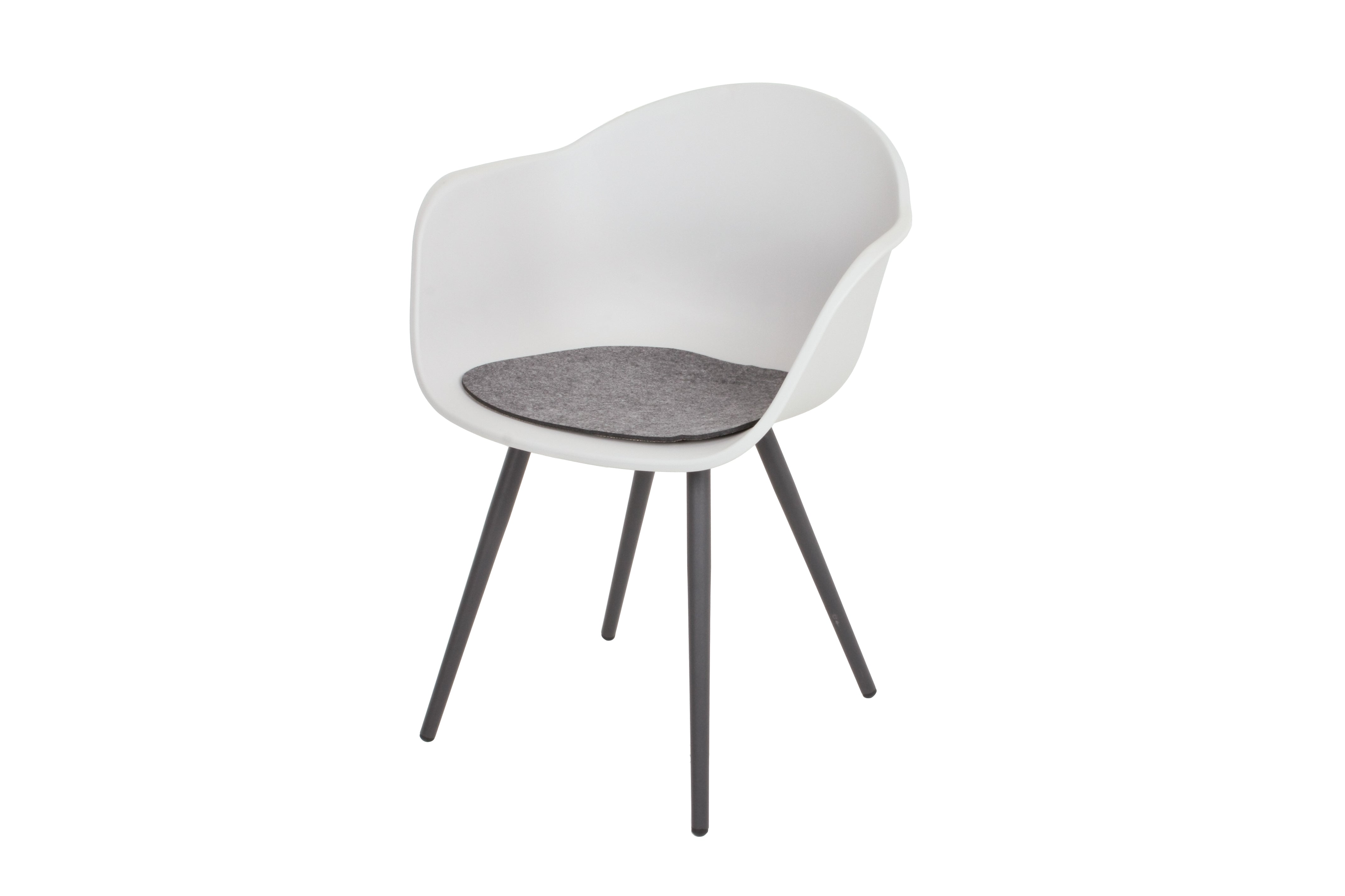 4er Set Stuhl ZARA Gartenstuhl Sessel Aluminium mit Auflage grau Garden Pleasure