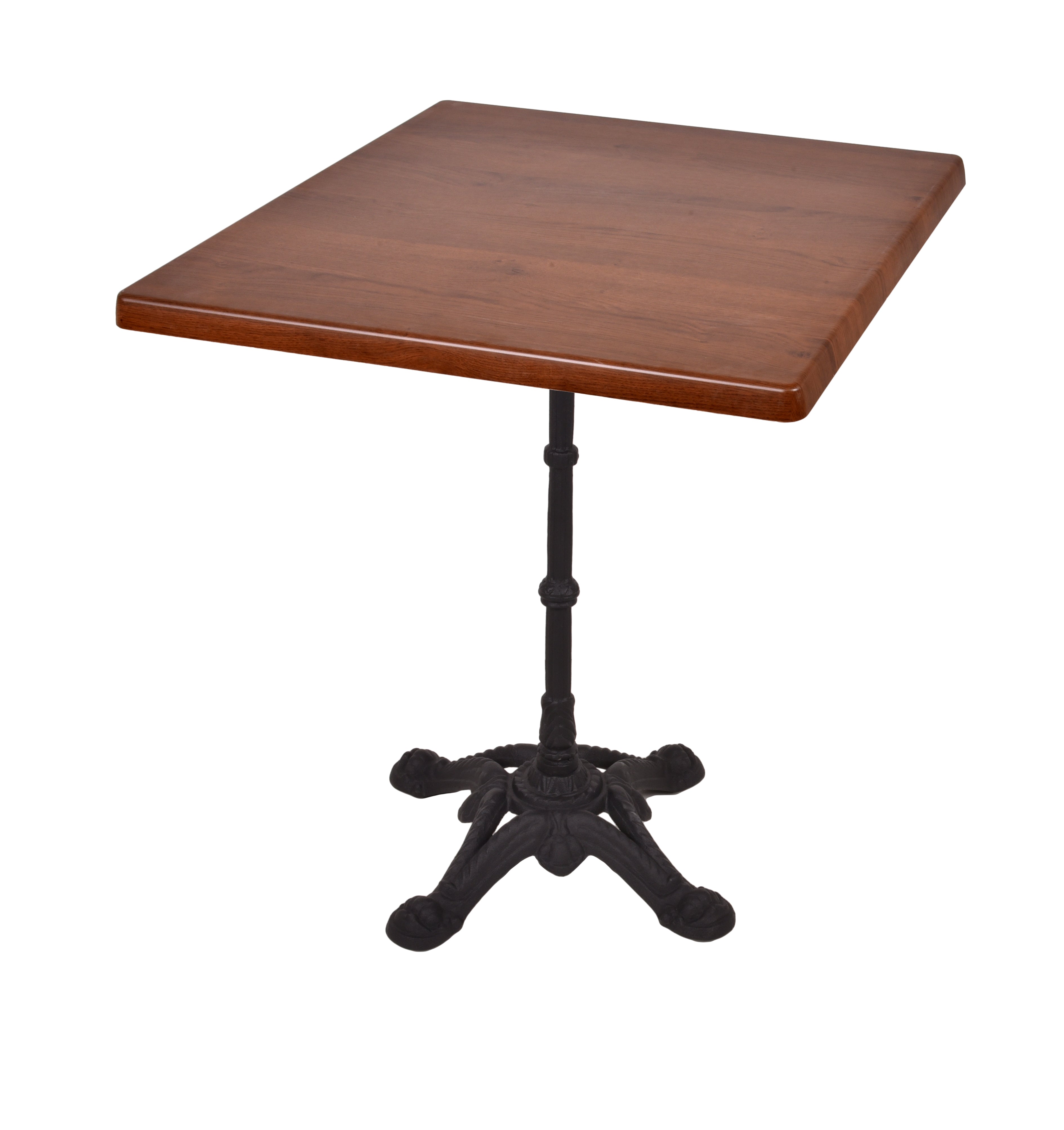 Bistrotisch CIVETTA 70x70cm Gastro-Tisch Gusseisen Holz-Optik dunkelbraun Garden Pleasure