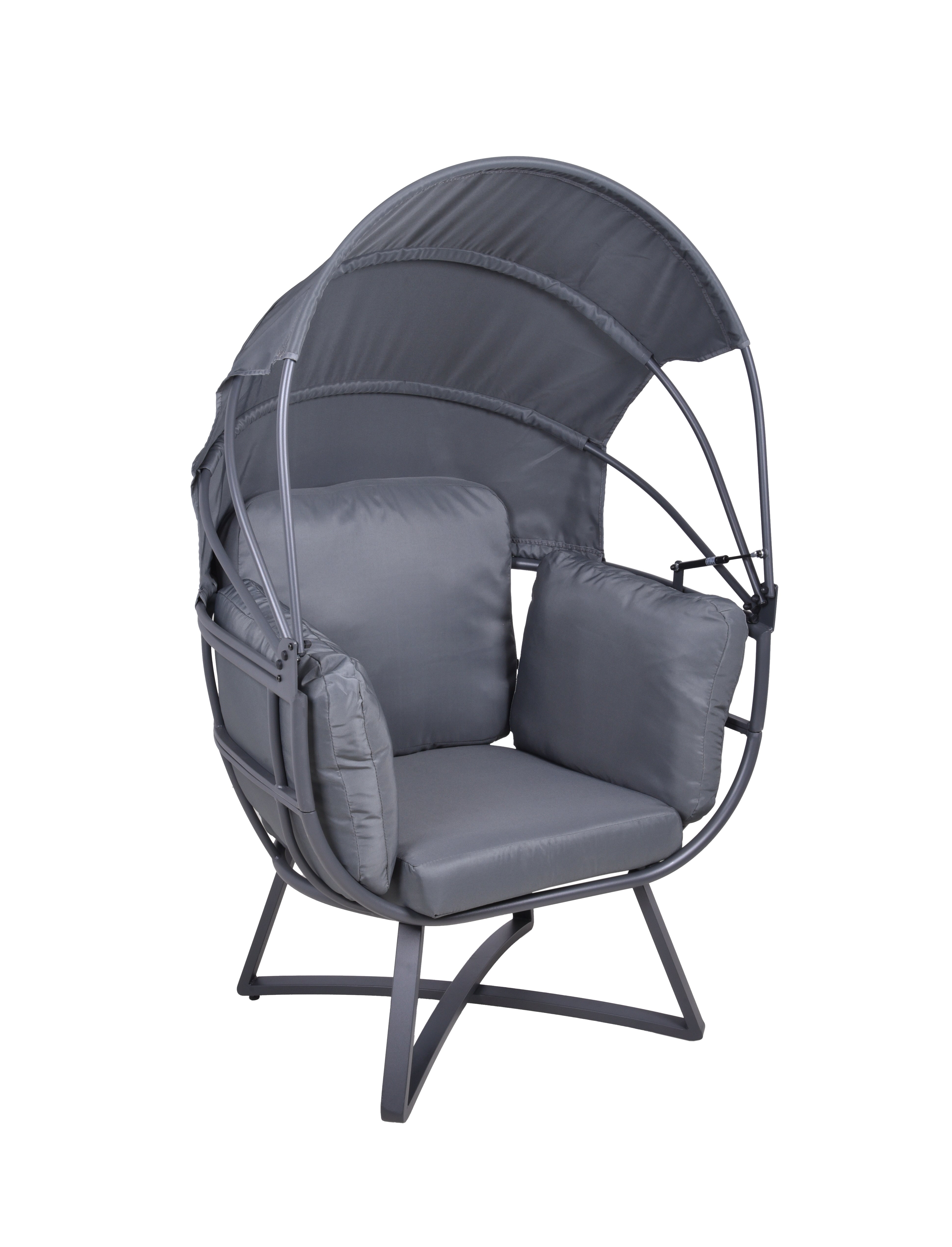 Relaxsessel DELOS Loungesessel Gartensessel Hängesessel mit Sonnendach anthrazit Garden Pleasure