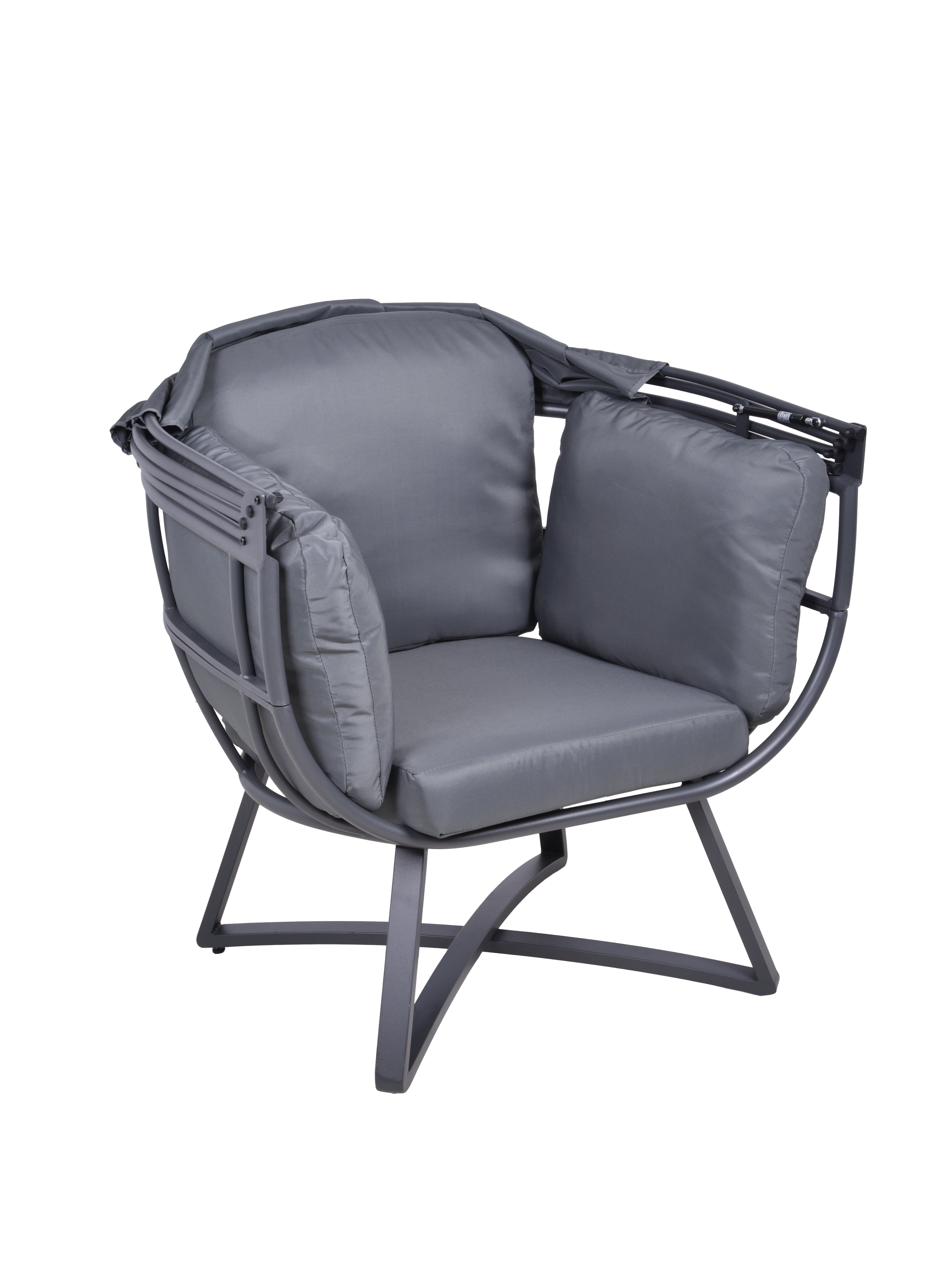 Relaxsessel DELOS Loungesessel Gartensessel Hängesessel mit Sonnendach anthrazit Garden Pleasure