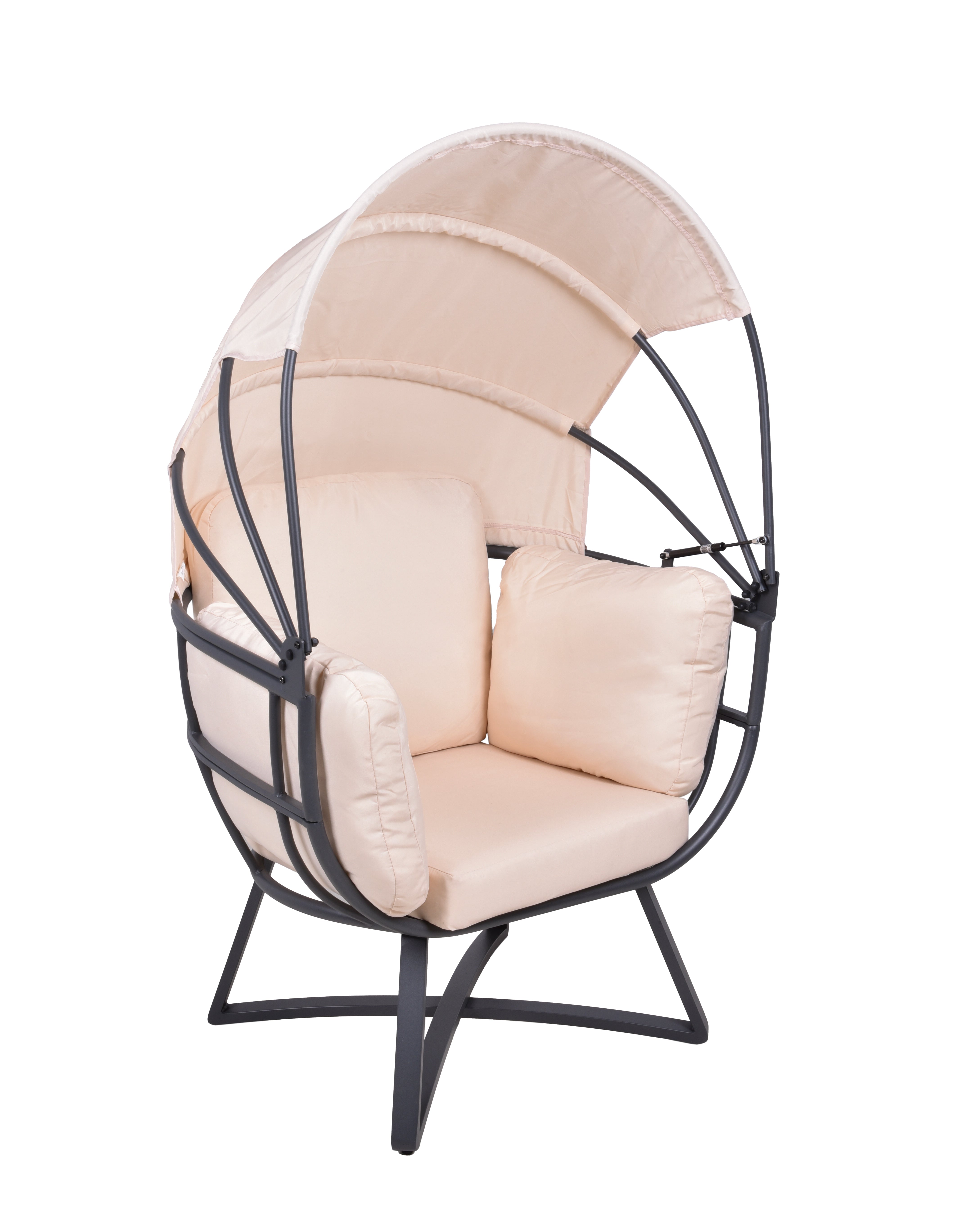 Relaxsessel DELOS Loungesessel Gartensessel Hängesessel mit Sonnendach beige Garden Pleasure