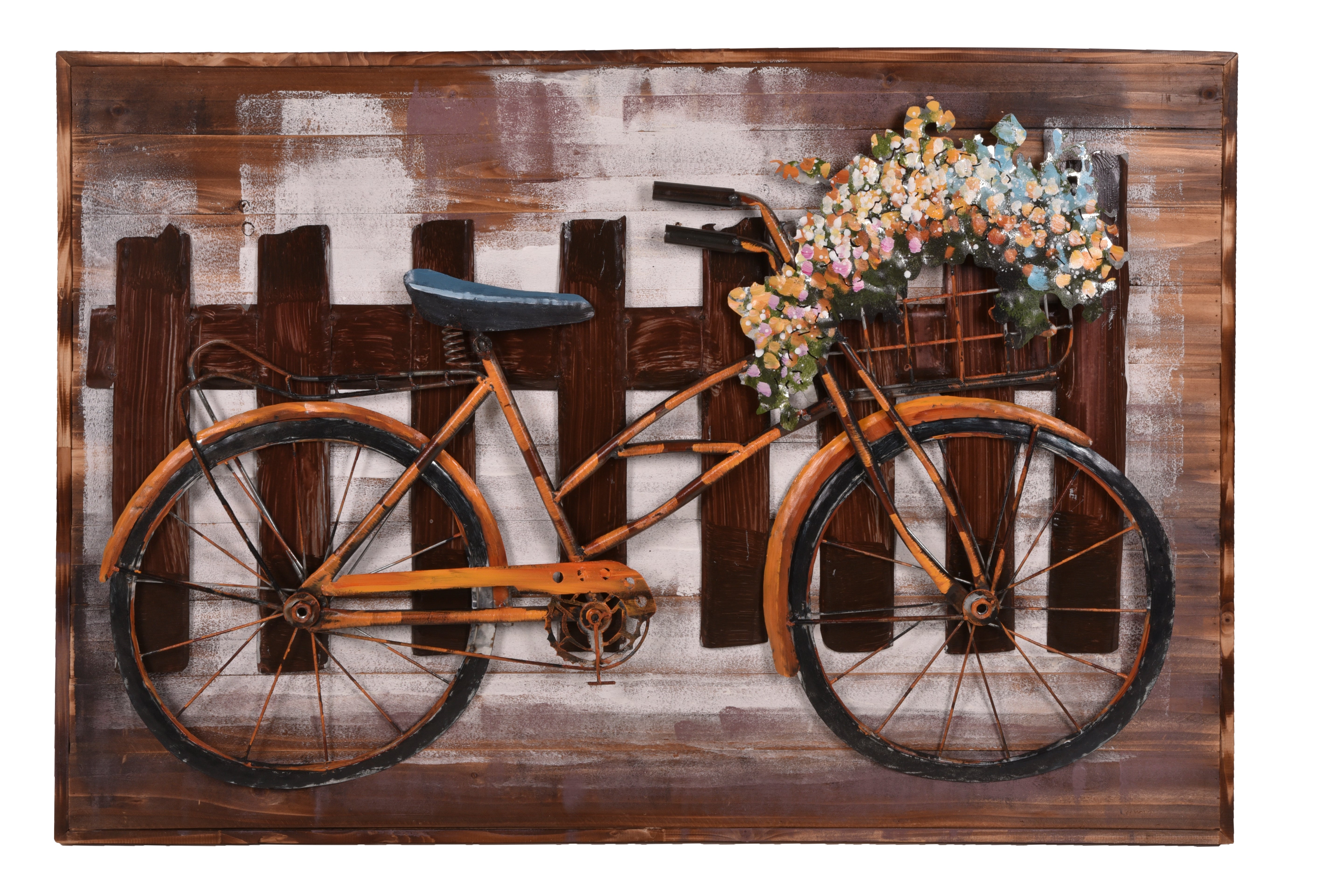 3D Metallbild Fahrrad Wandbild Wanddeko Metall-Kunstwerk Vintage Interia Home & Living