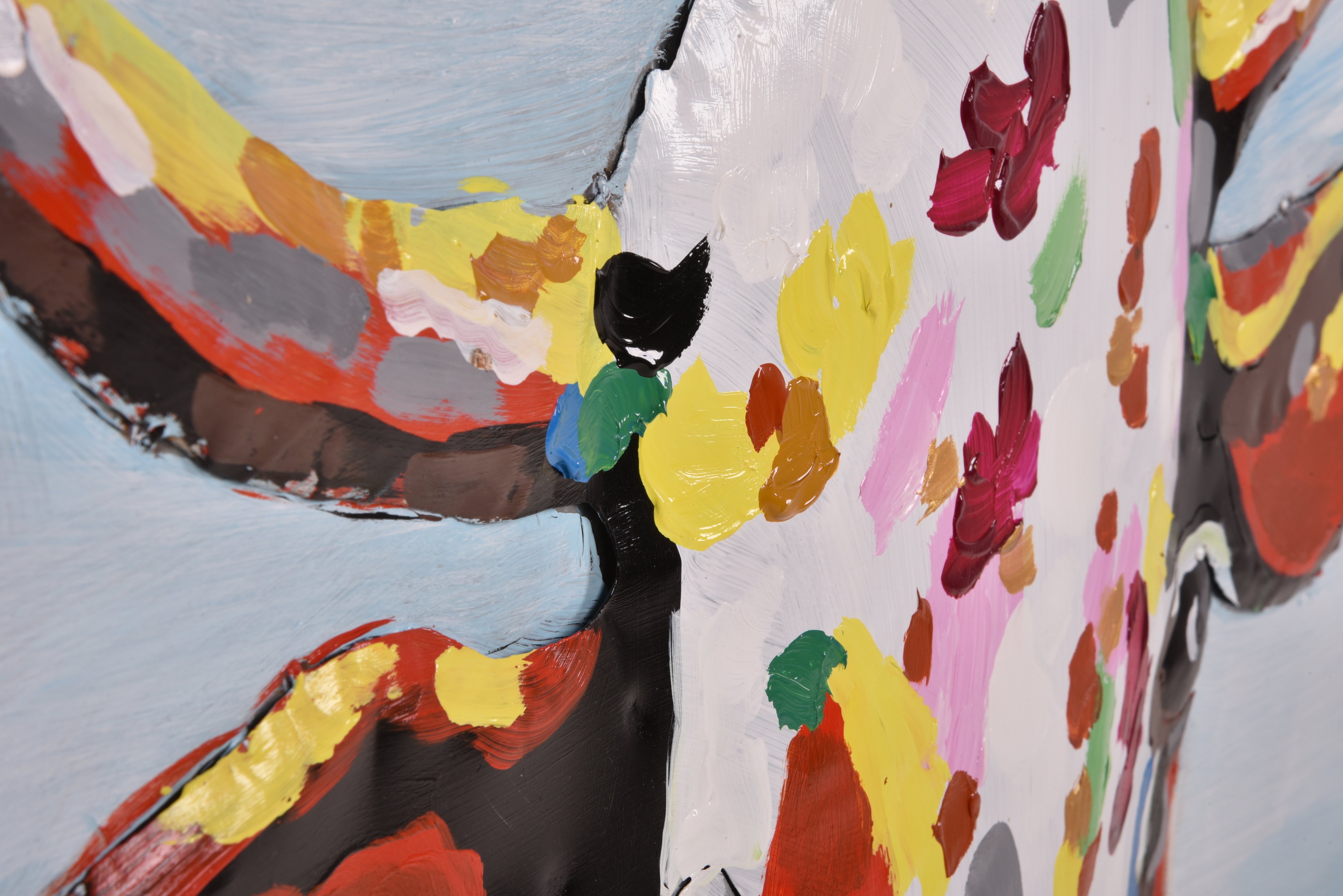 3D Metallbild Kuh Wanddekoration Metall-Wandbild 3D-Kunst bunt Interia Home & Living