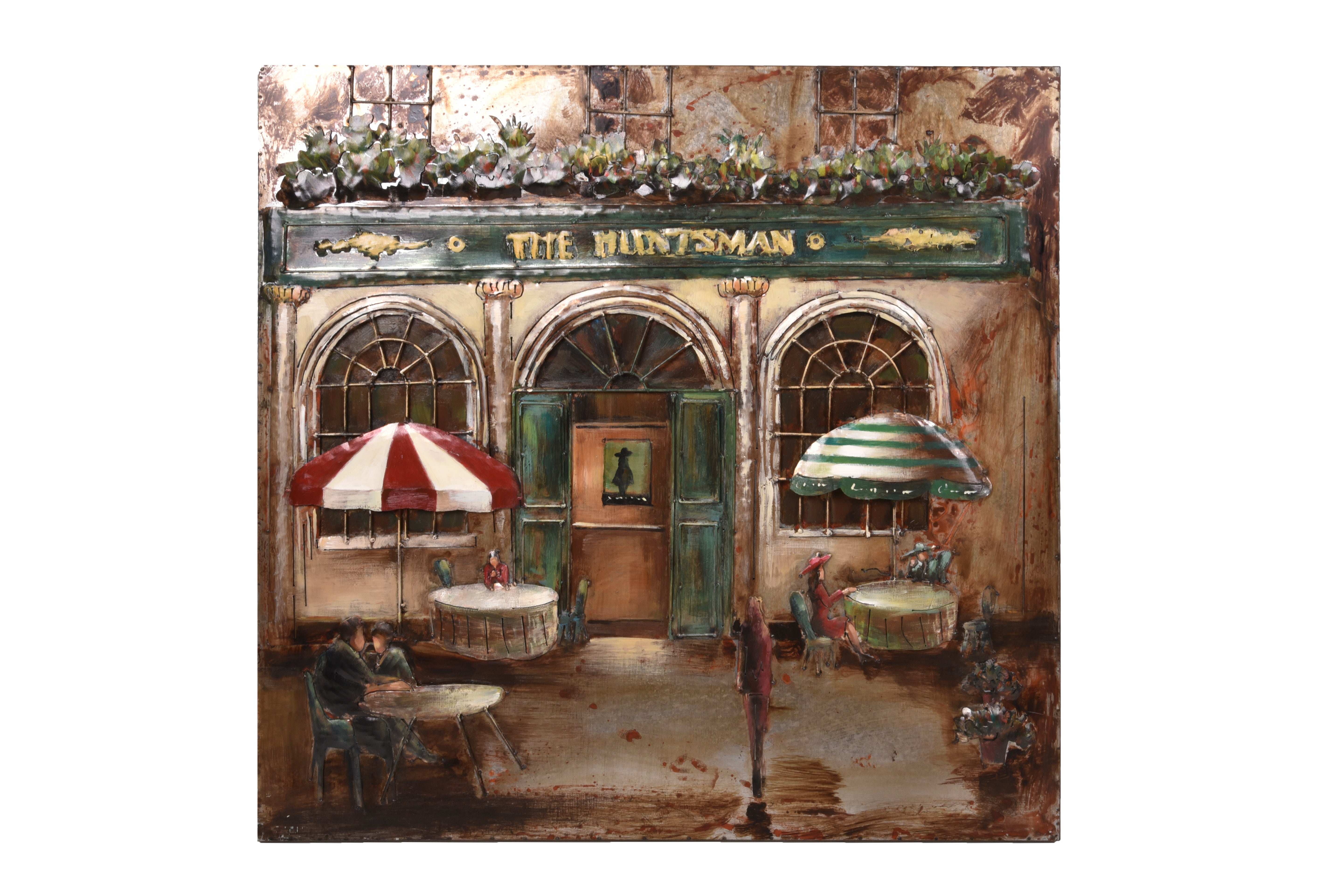 3D Metallbild English Pub Wanddeko Metall-Wandbild 3D-Kunst Vintage Interia Home & Living