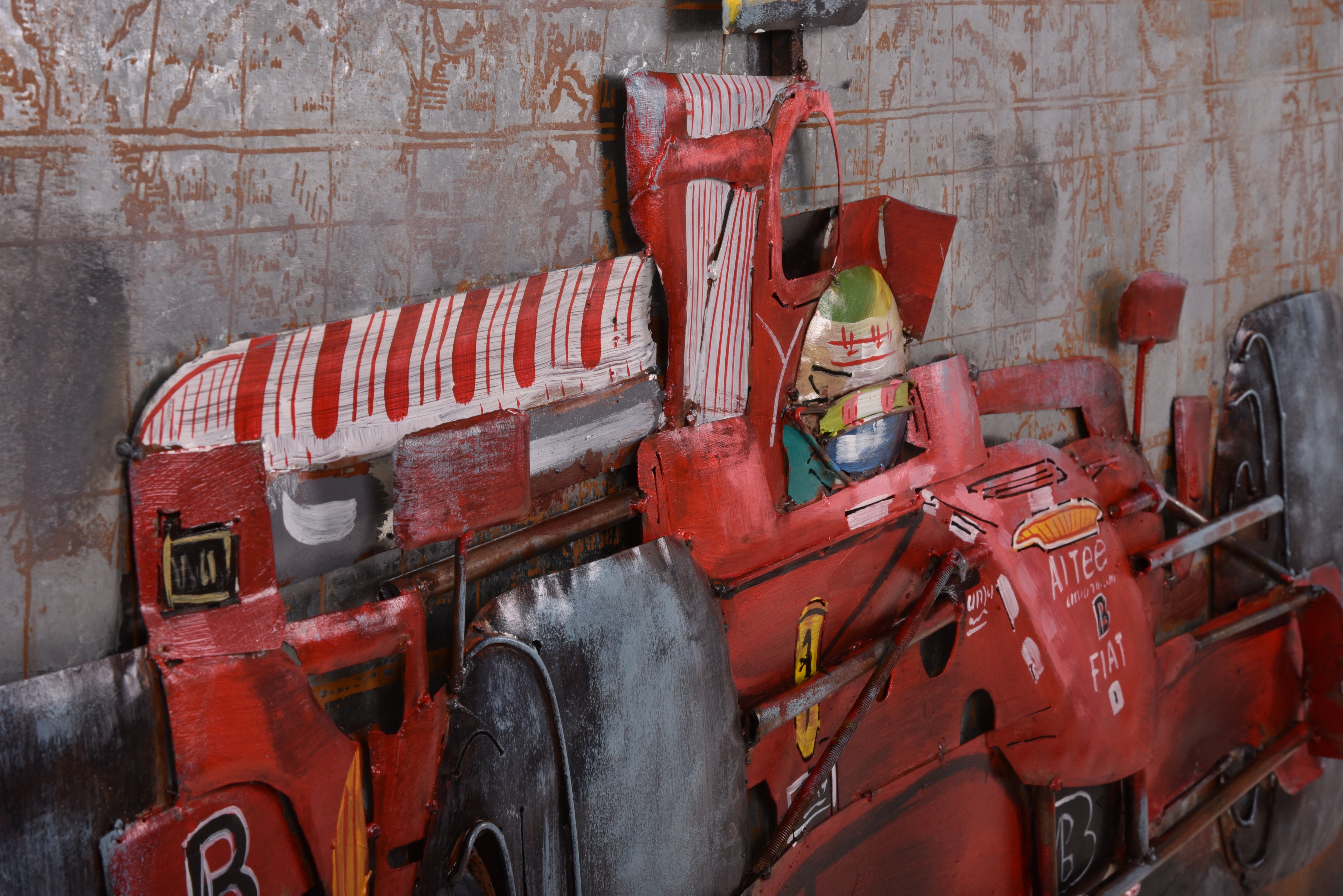 3D Metallbild Rennwagen Wandbild Motorsport-Deko 3D-Wandkunst bunt Interia Home & Living