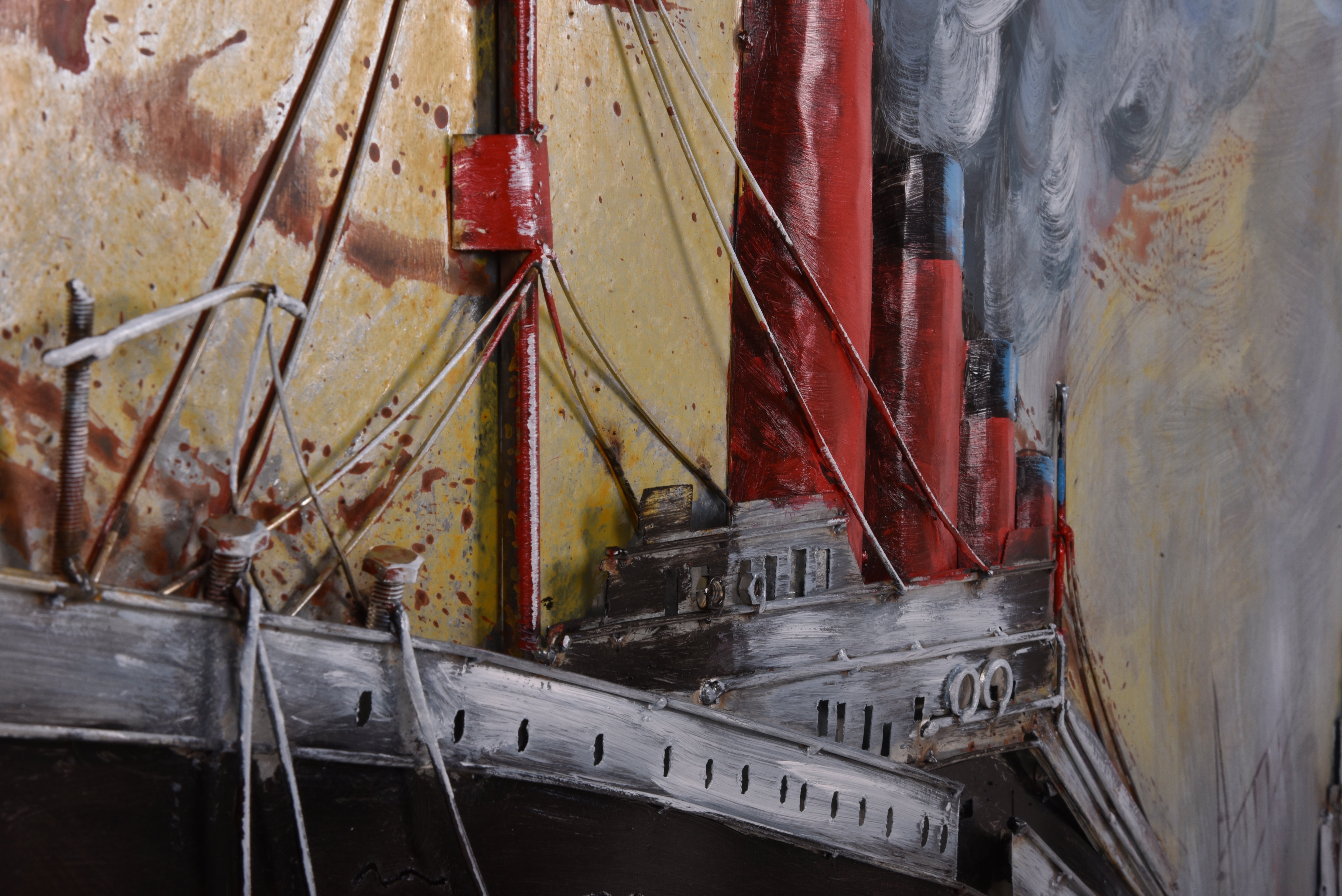 3D Metallbild Schiff Wandbild maritim Metall-Wanddeko Segelschiff-Bild bunt Interia Home & Living