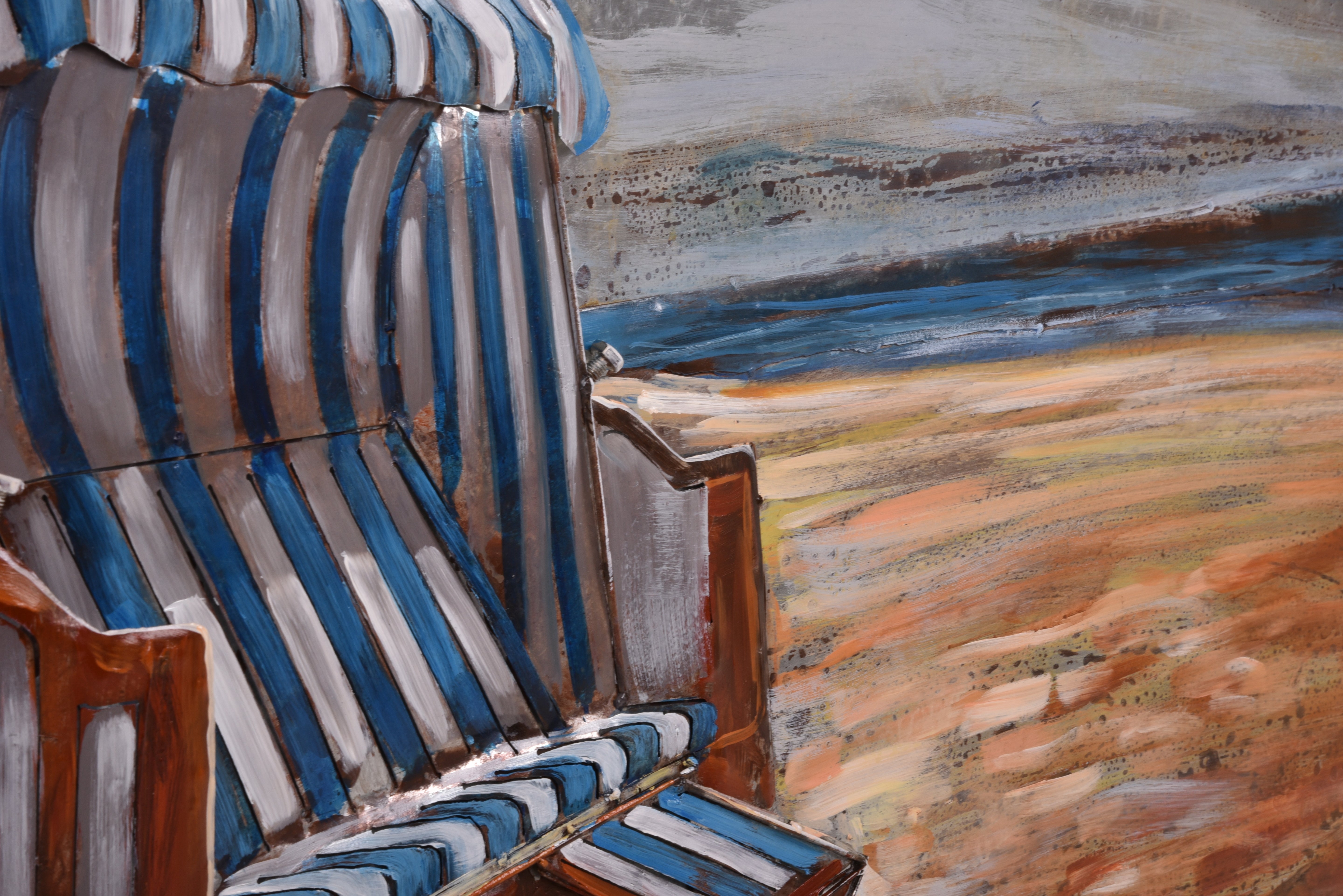 3D Metallbild Strandkorb Wanddeko maritim Metall-Wandbild 3D-Kunst Urlaub Interia Home & Living