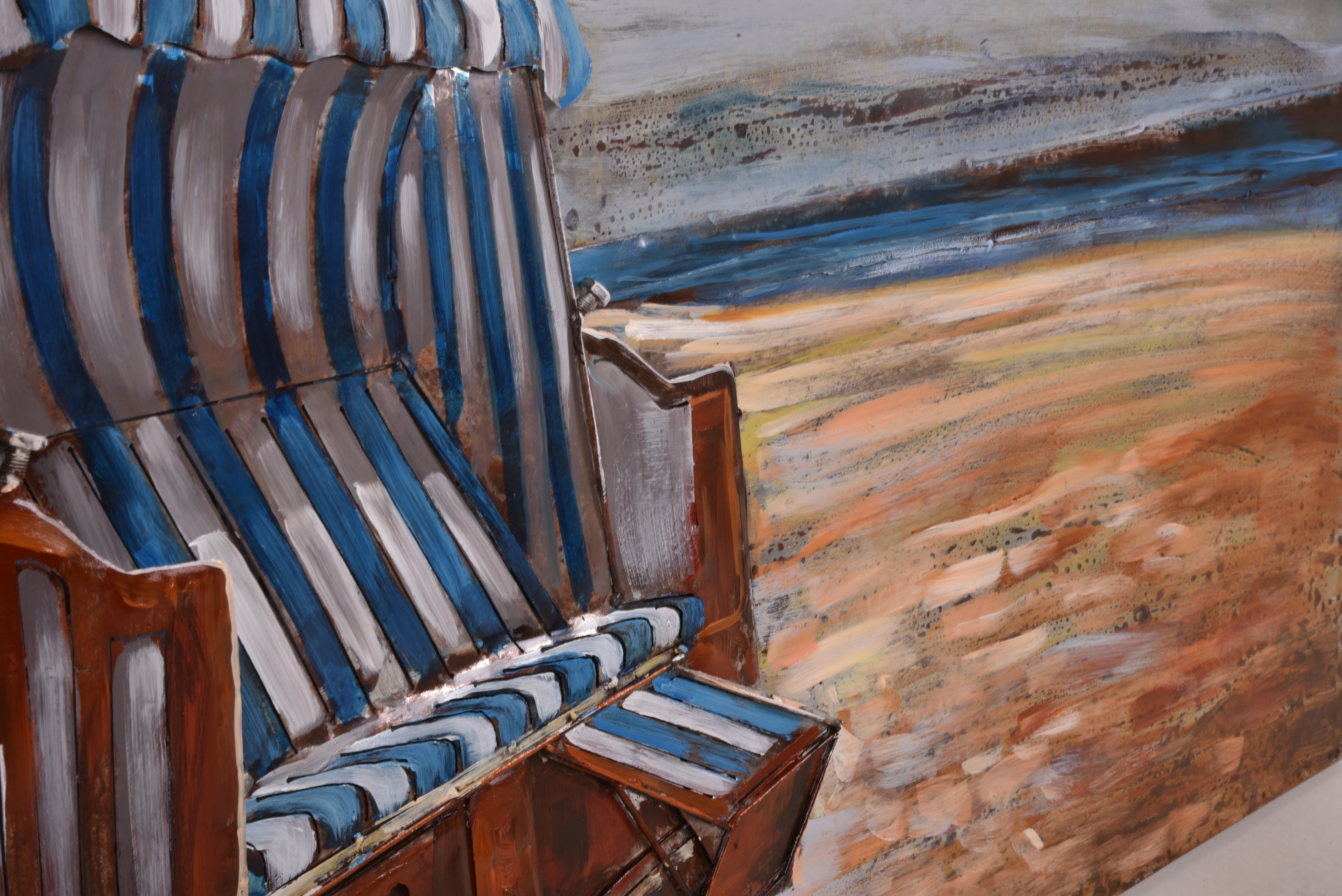 3D Metallbild Strandkorb Wanddeko maritim Metall-Wandbild 3D-Kunst Urlaub Interia Home & Living