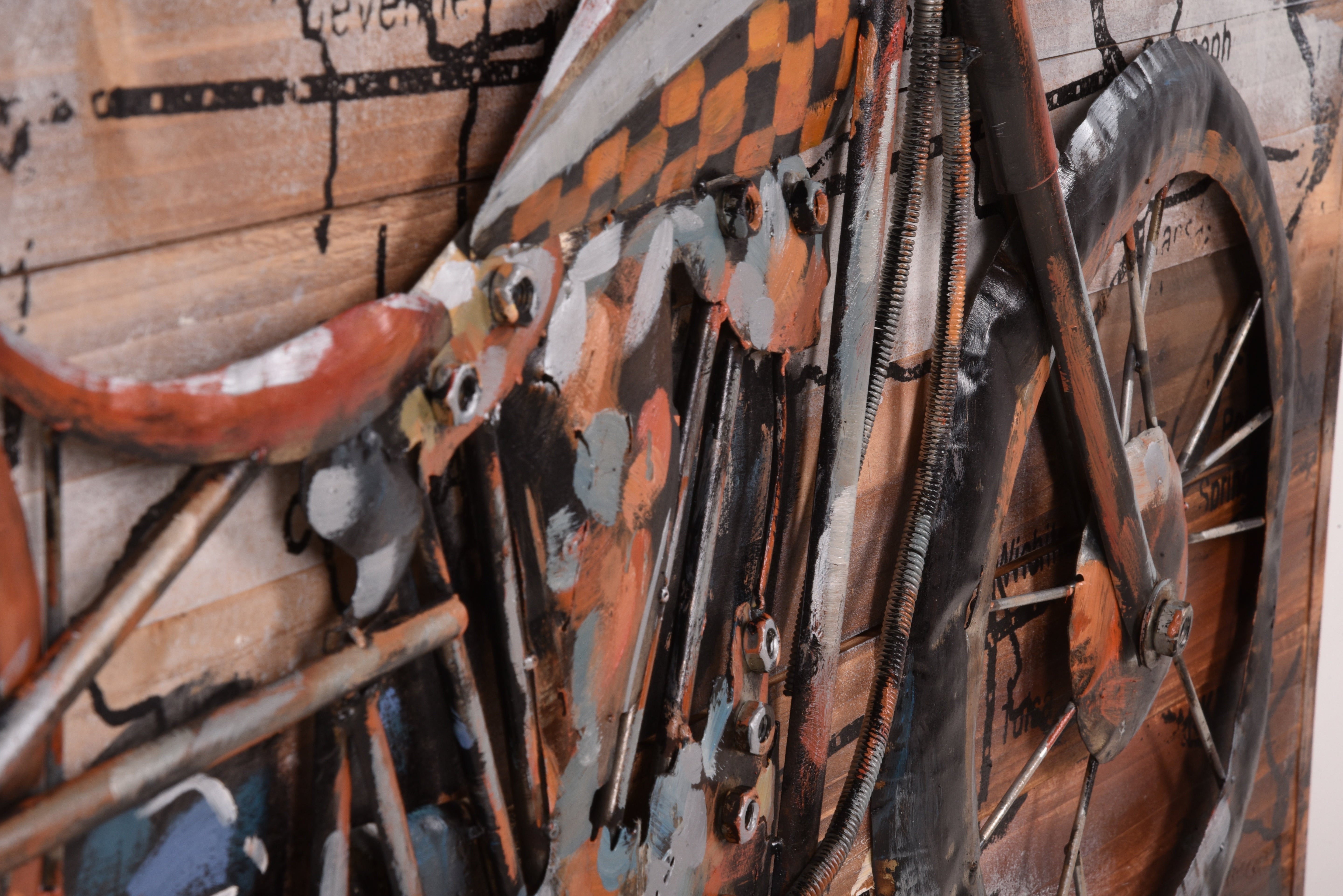 3D Metallbild Motorrad Wandbild Biker Metall-Deko 3D-Wandkunst Vintage Interia Home & Living