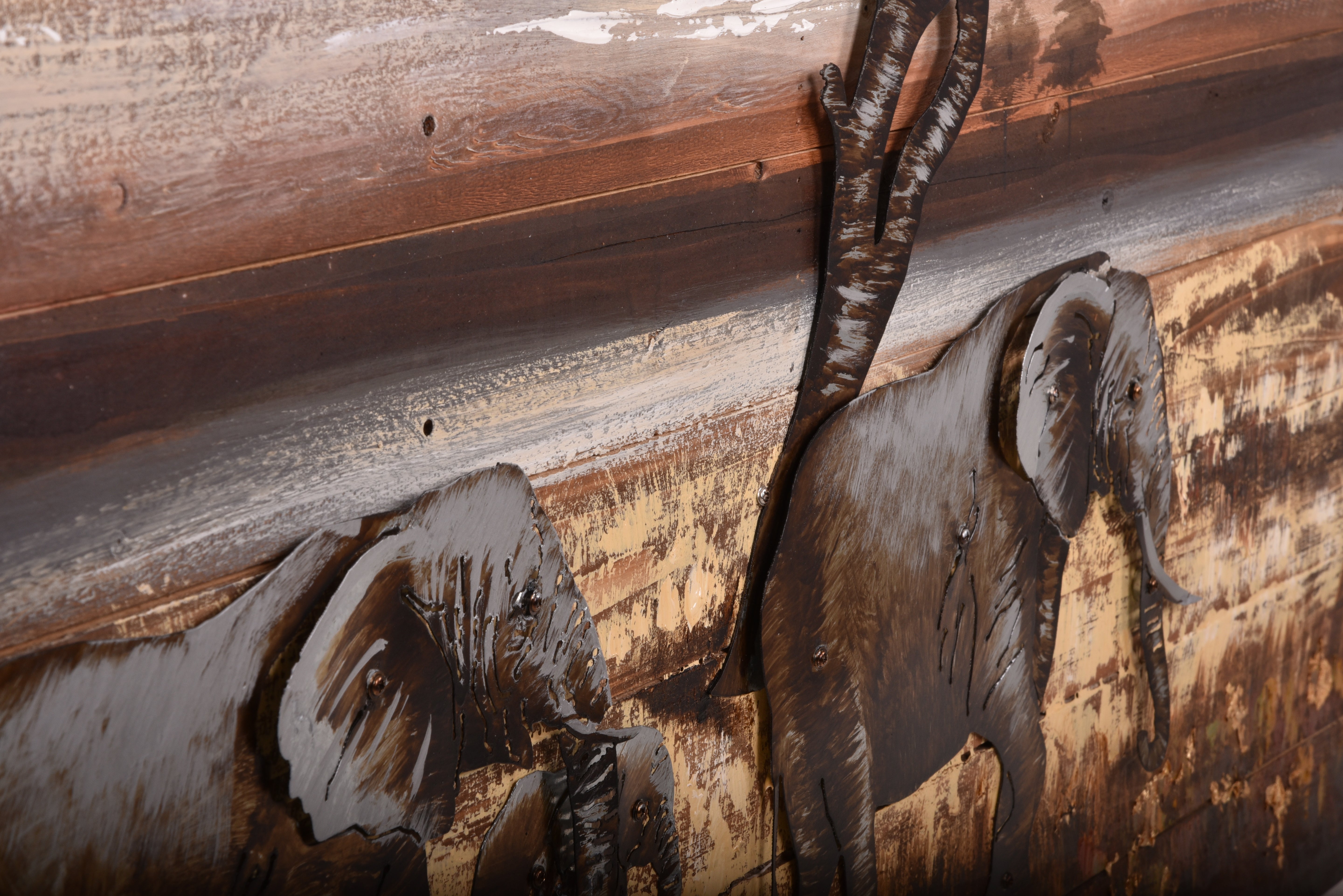 3D Metallbild Elefanten Wanddeko Tier-Wandbild 3D-Kunst bunt Interia Home & Living