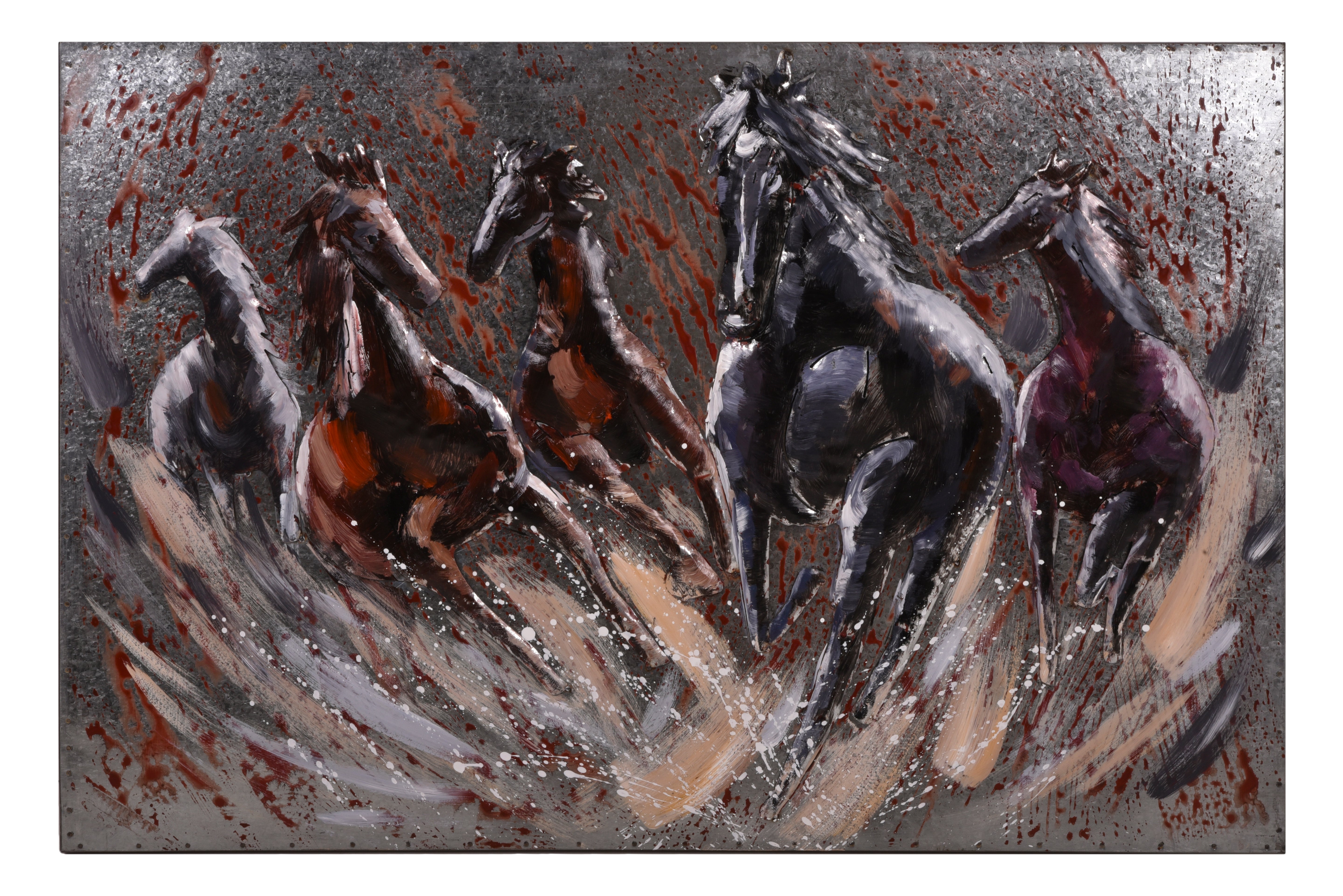 3D Metallbild Fury grau Wandbild abstrakt Metall-Kunstwerk 3D-Wanddeko modern Interia Home & Living